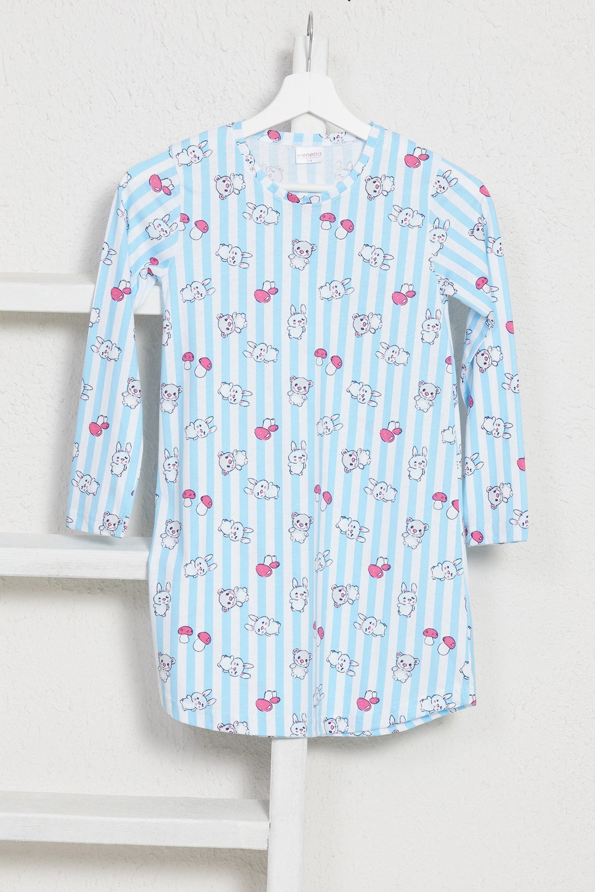 KIZ COCUK P.SUPREM O YAKA UZUN KOL ETEGI OVAL TUNIK - BLUE