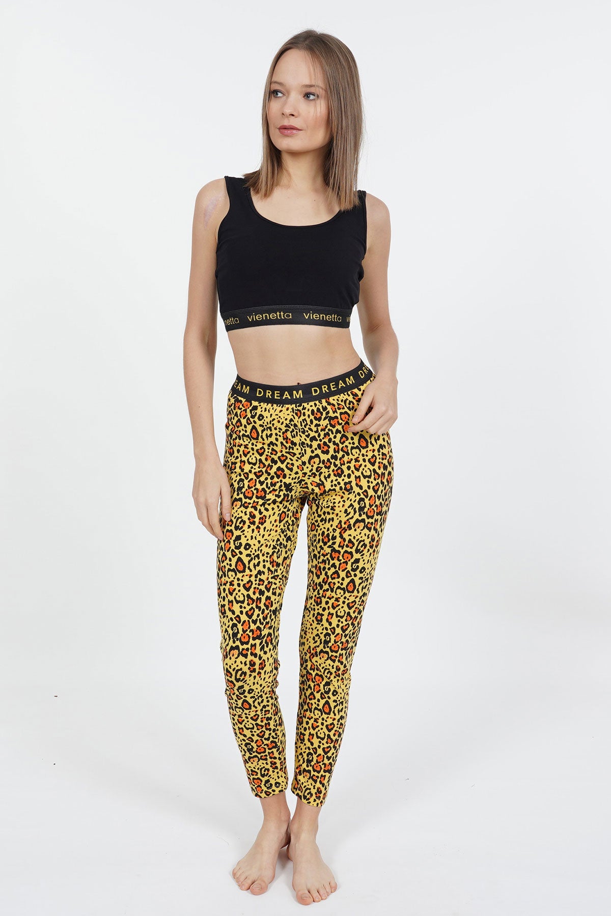 KADIN LYC SUPREM ATLET LASTIKLI KISA PACALI PIJAMA TAKIM - BLACK