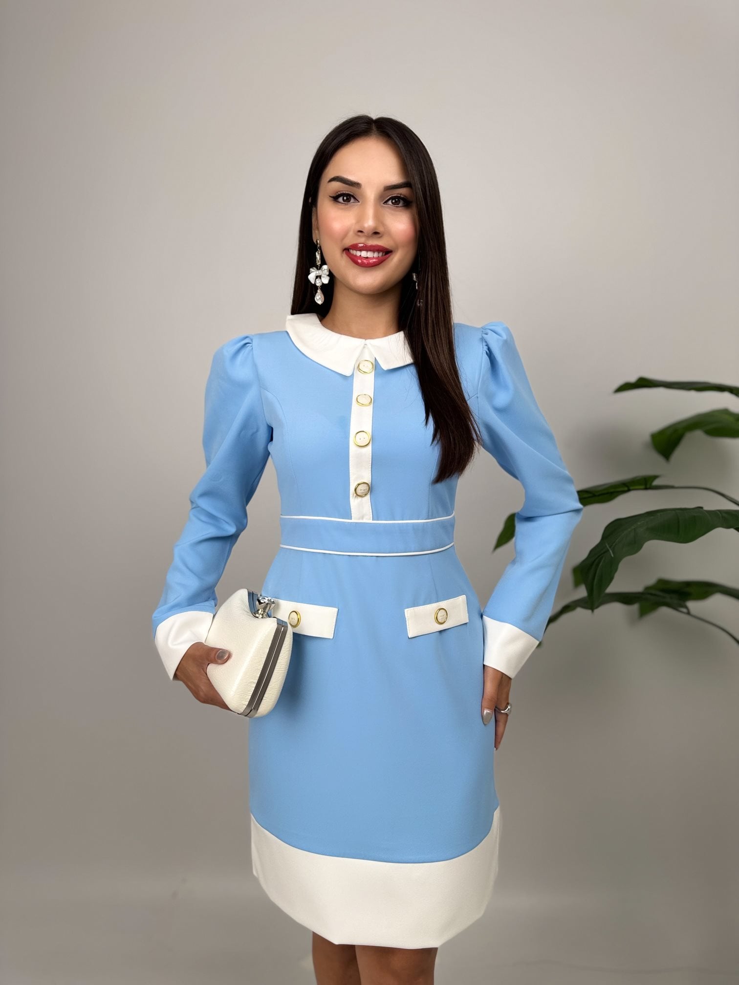 1002 GARNISHED SHORT TIGHT DRESS