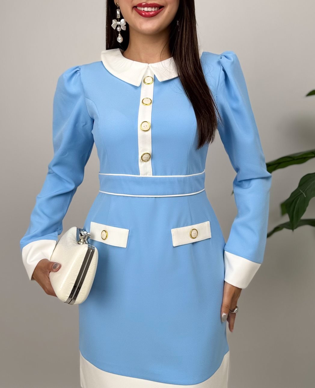 1002 GARNISHED SHORT TIGHT DRESS
