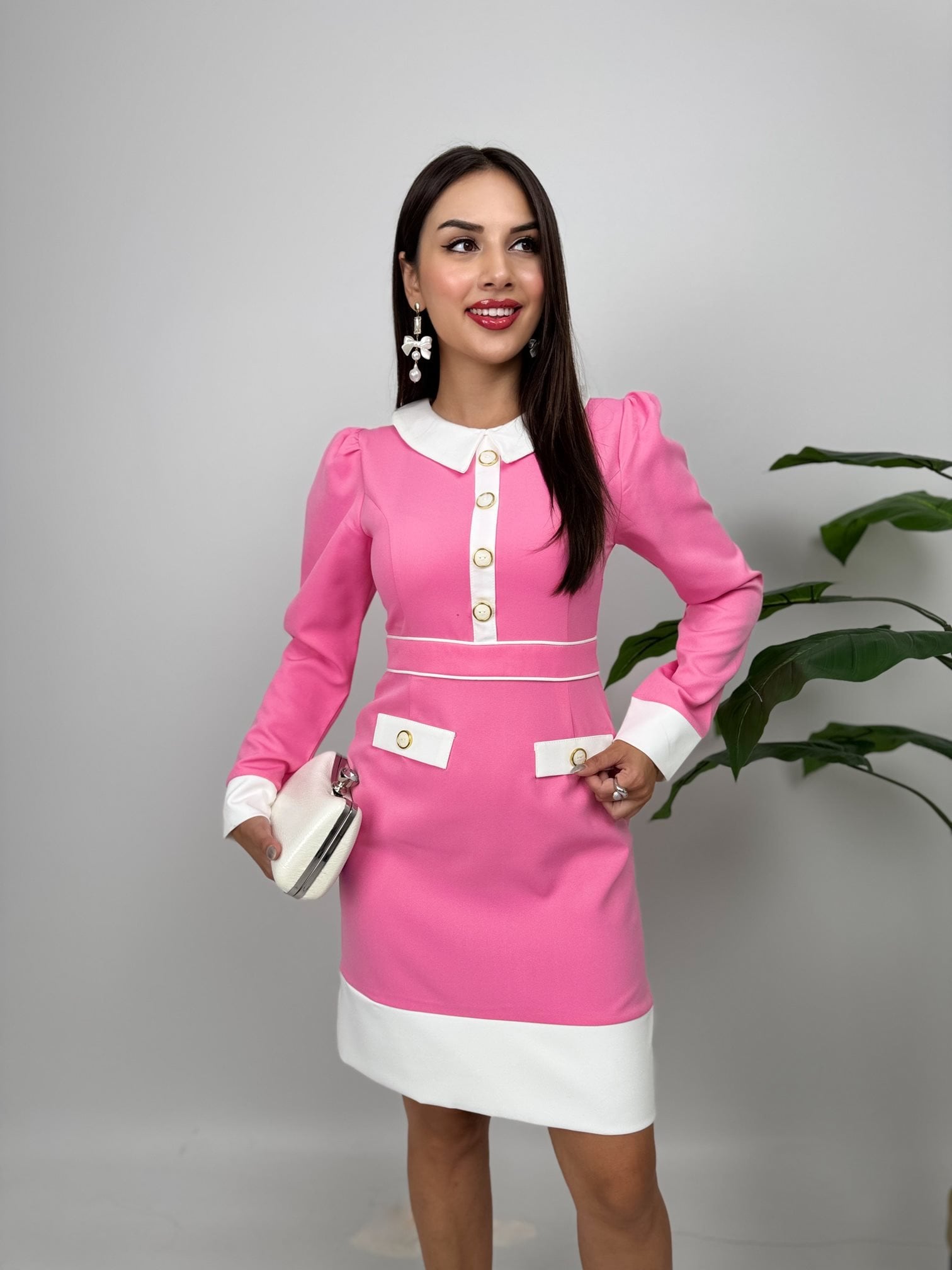 1002 GARNISHED SHORT TIGHT DRESS