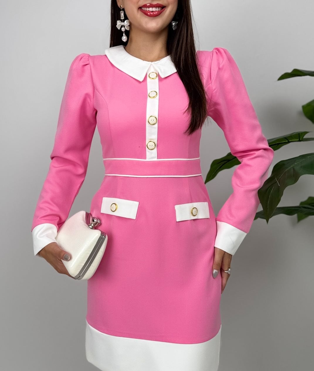 1002 GARNISHED SHORT TIGHT DRESS
