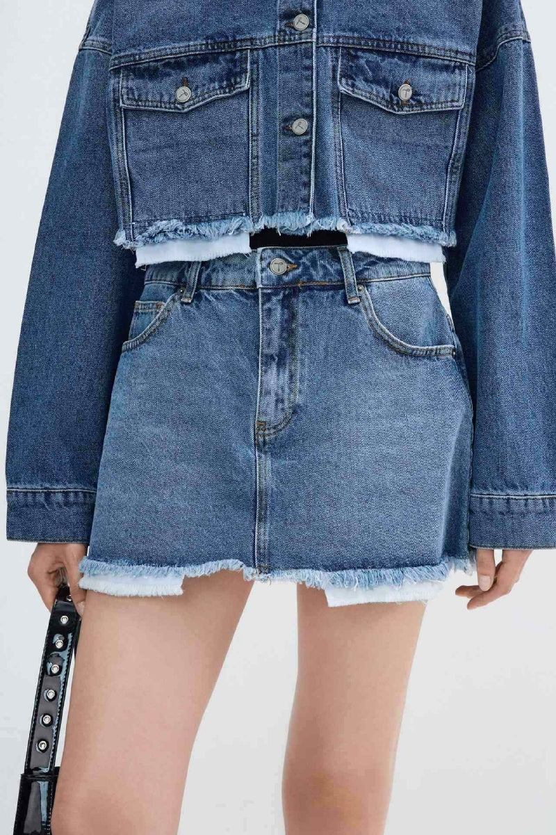 Mini Kot Etek - Orta Mavi Kot - (XS-L) - 3