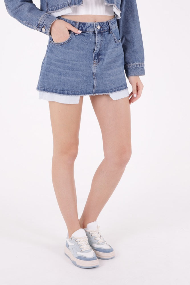 Mini Kot Etek - Açık Mavi Kot - (XS-L-6) - 3