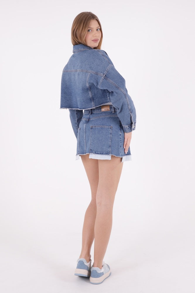 Mini Kot Etek - Açık Mavi Kot - (XS-L-6) - 4