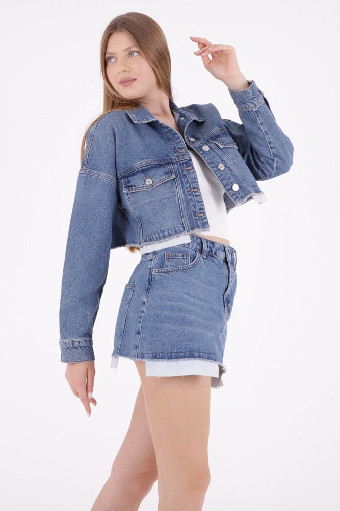 Mini Kot Etek - Açık Mavi Kot - (XS-L-6) - 5