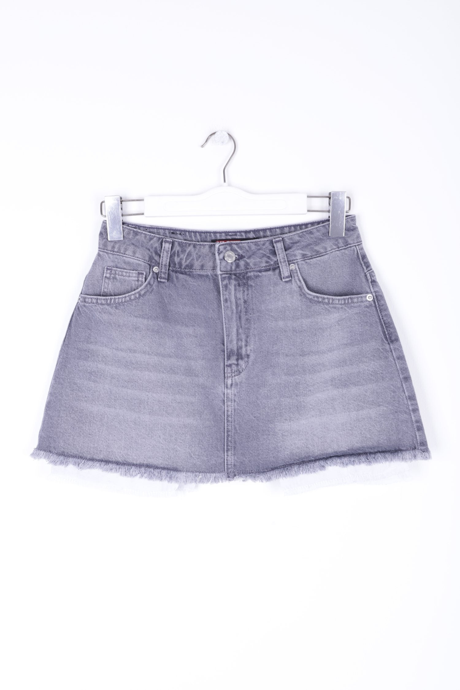 Mini Kot Etek - Koyu Gri Kot - (XS-L-6) - 6