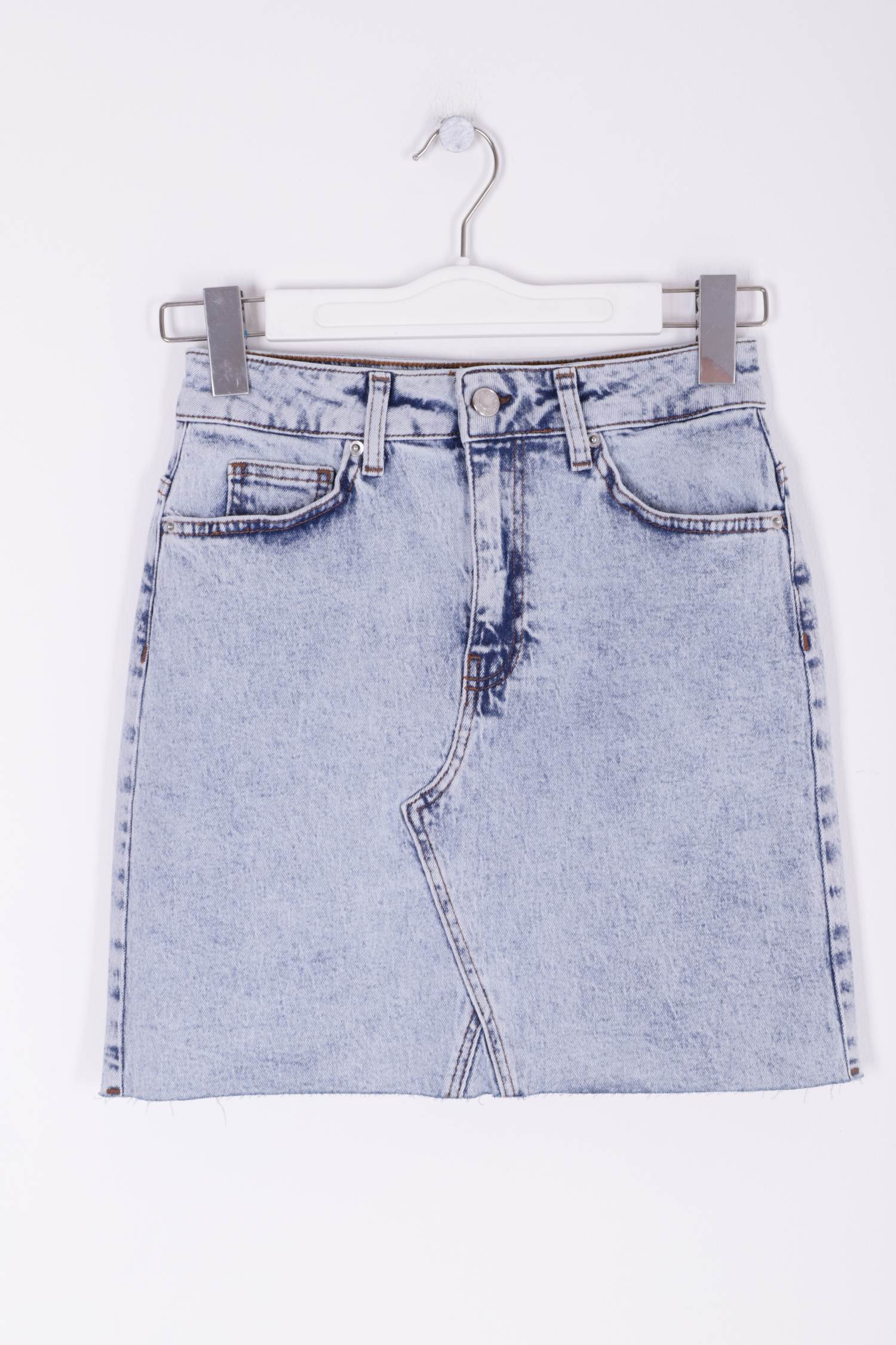 Mini Kot Etek - Kar Yıkama Açık Mavi - (S-XL-6) - 6