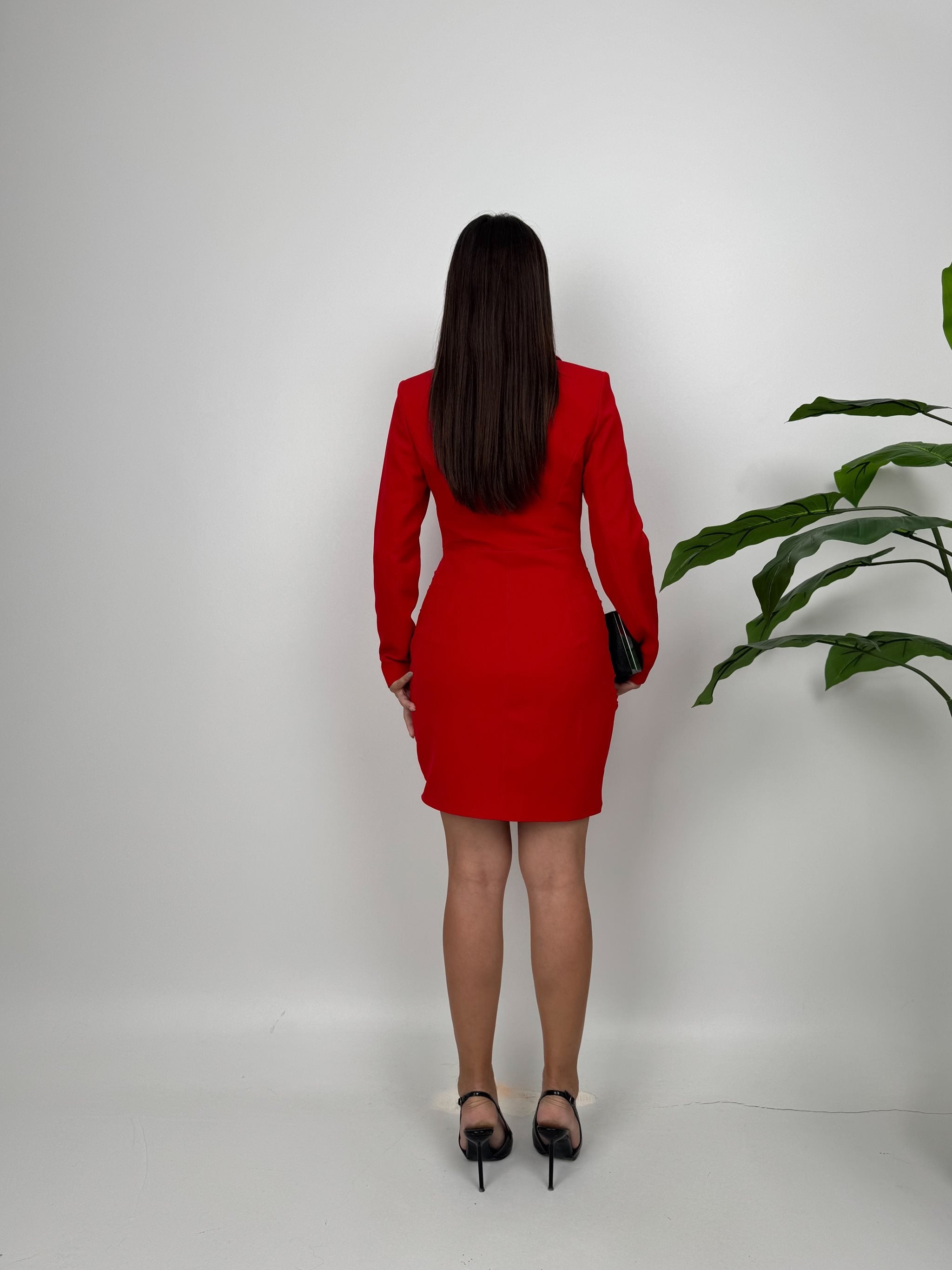 1075 GATHERED BUTTON-UP DRESS