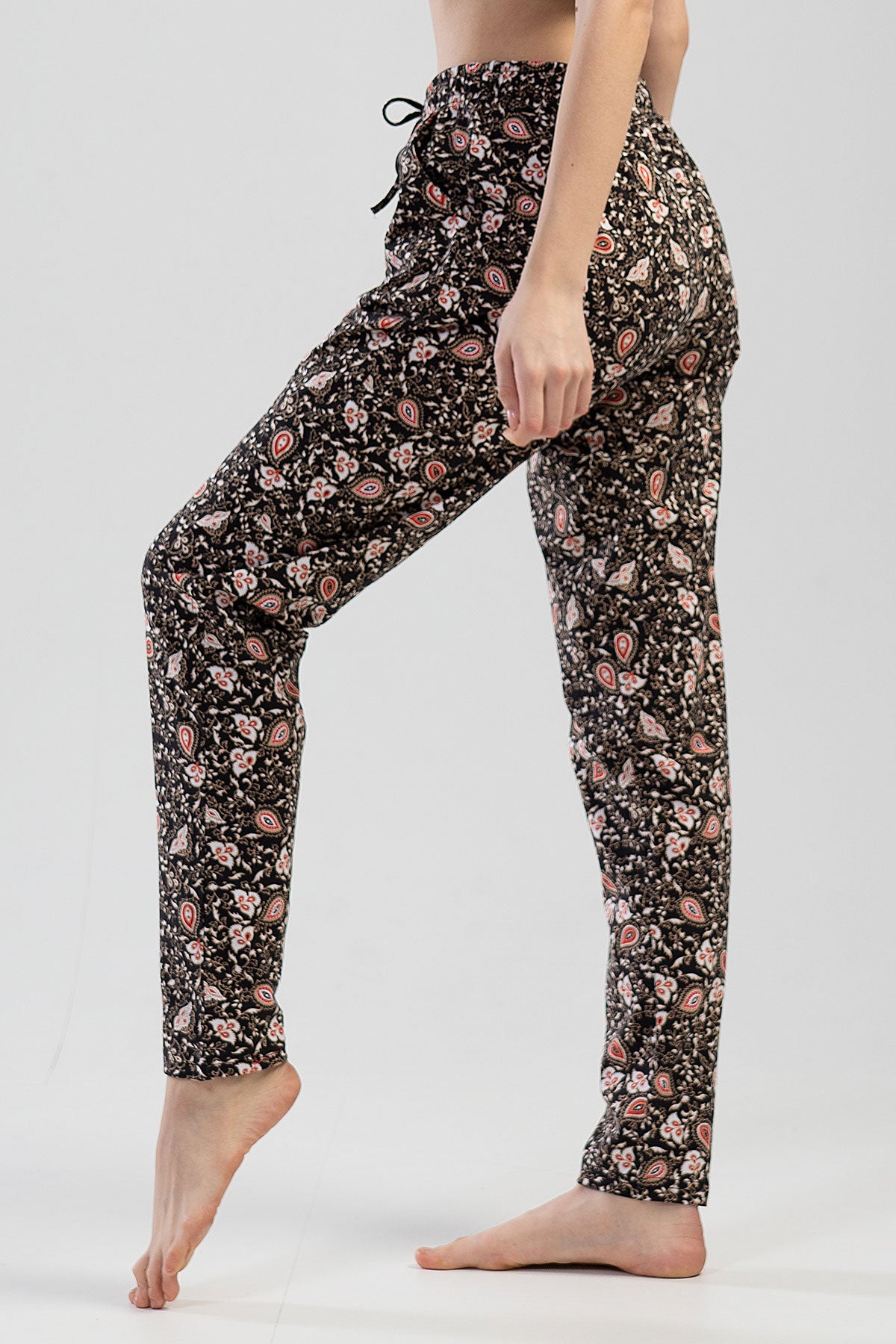 BAYAN P.SUPREM XXL CEPLI TEK ALT PIJAMA - KAHVE