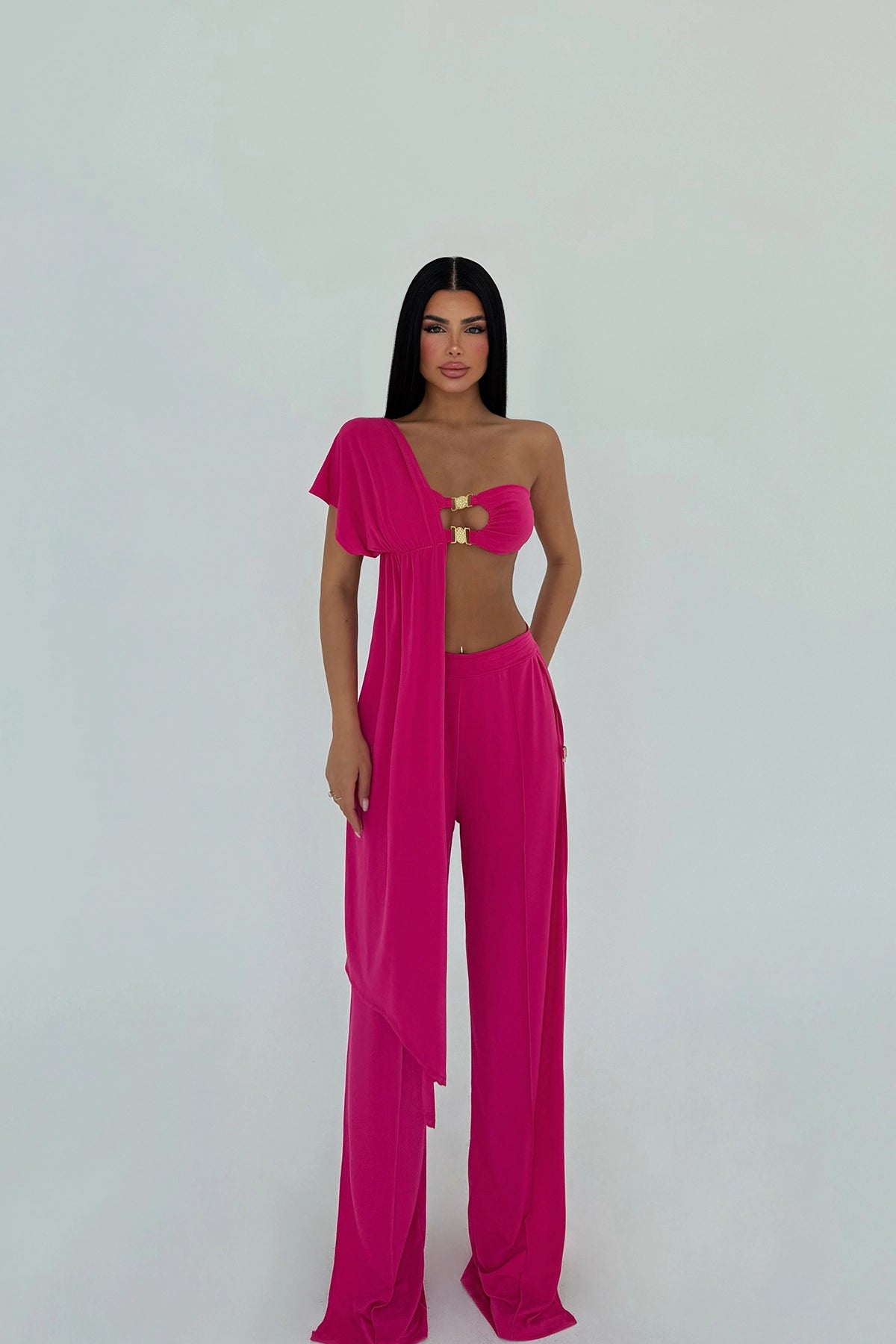 Fuşya Pantolonlu Takım S