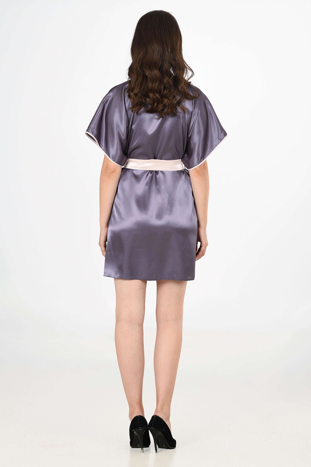 Woman Satin Peony Dressing Gown