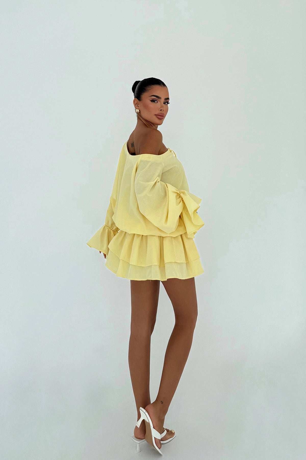 Sarı Darcie Mini Elbise