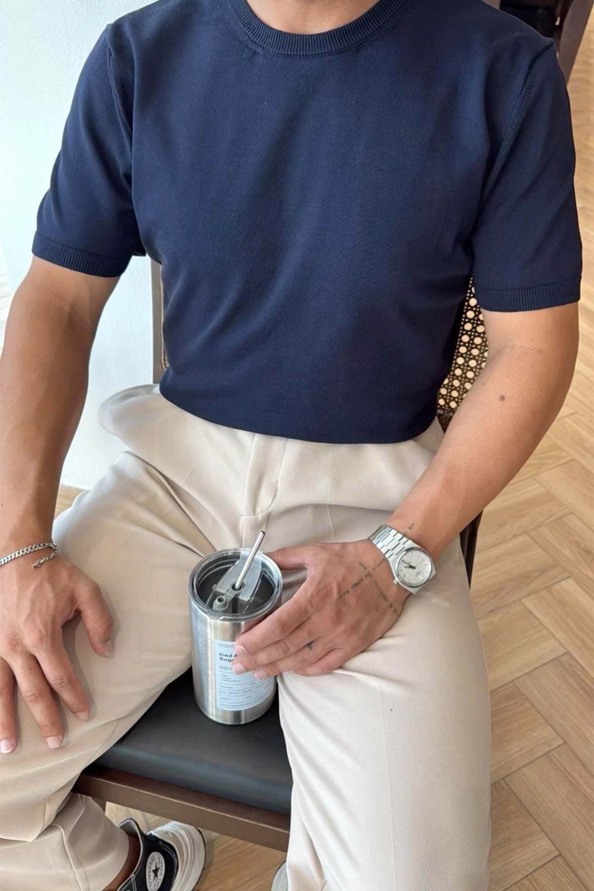 Lacivert Oversize Basic Tişört S