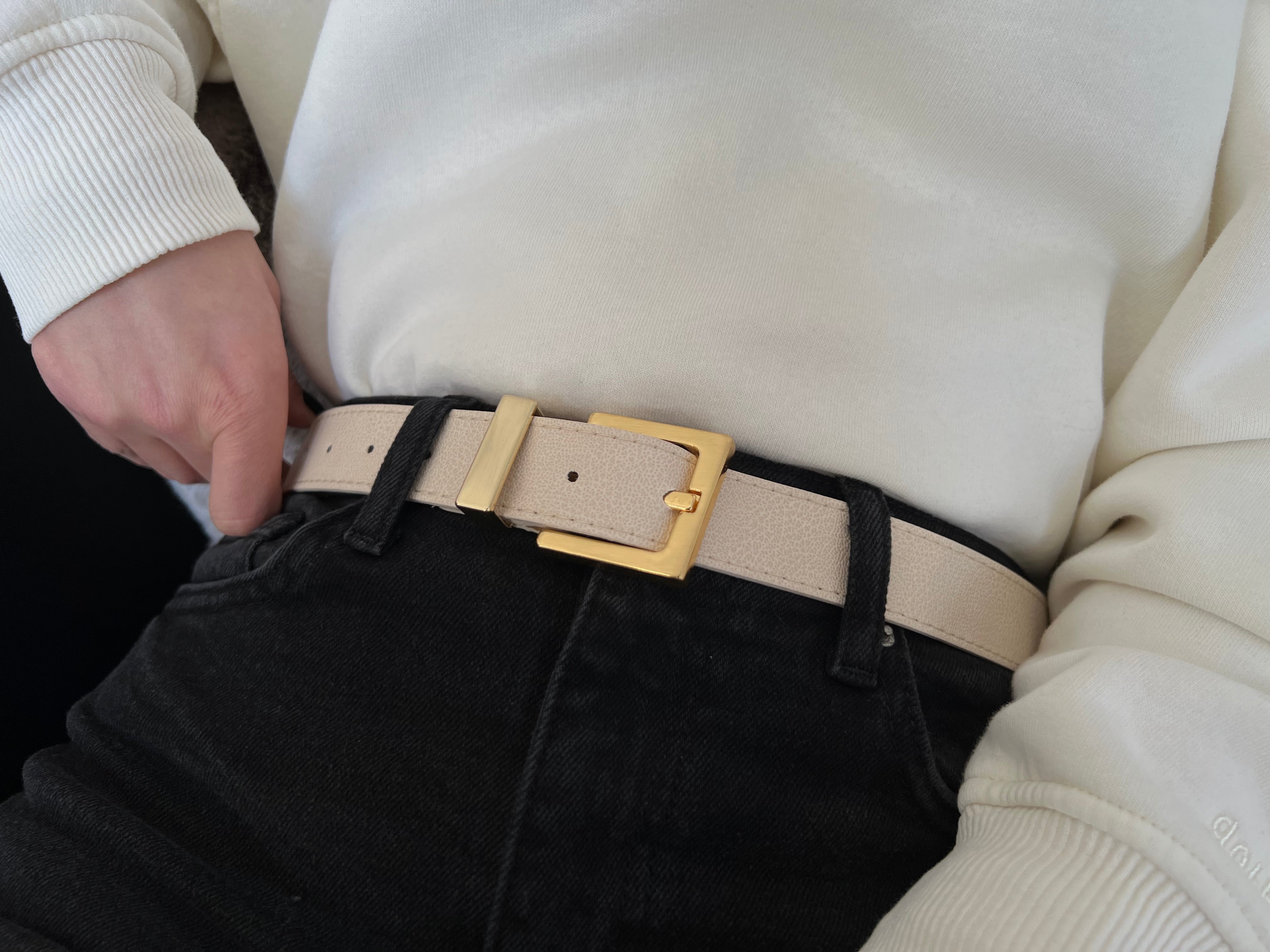 Square Buckle and Cross Women's Belt