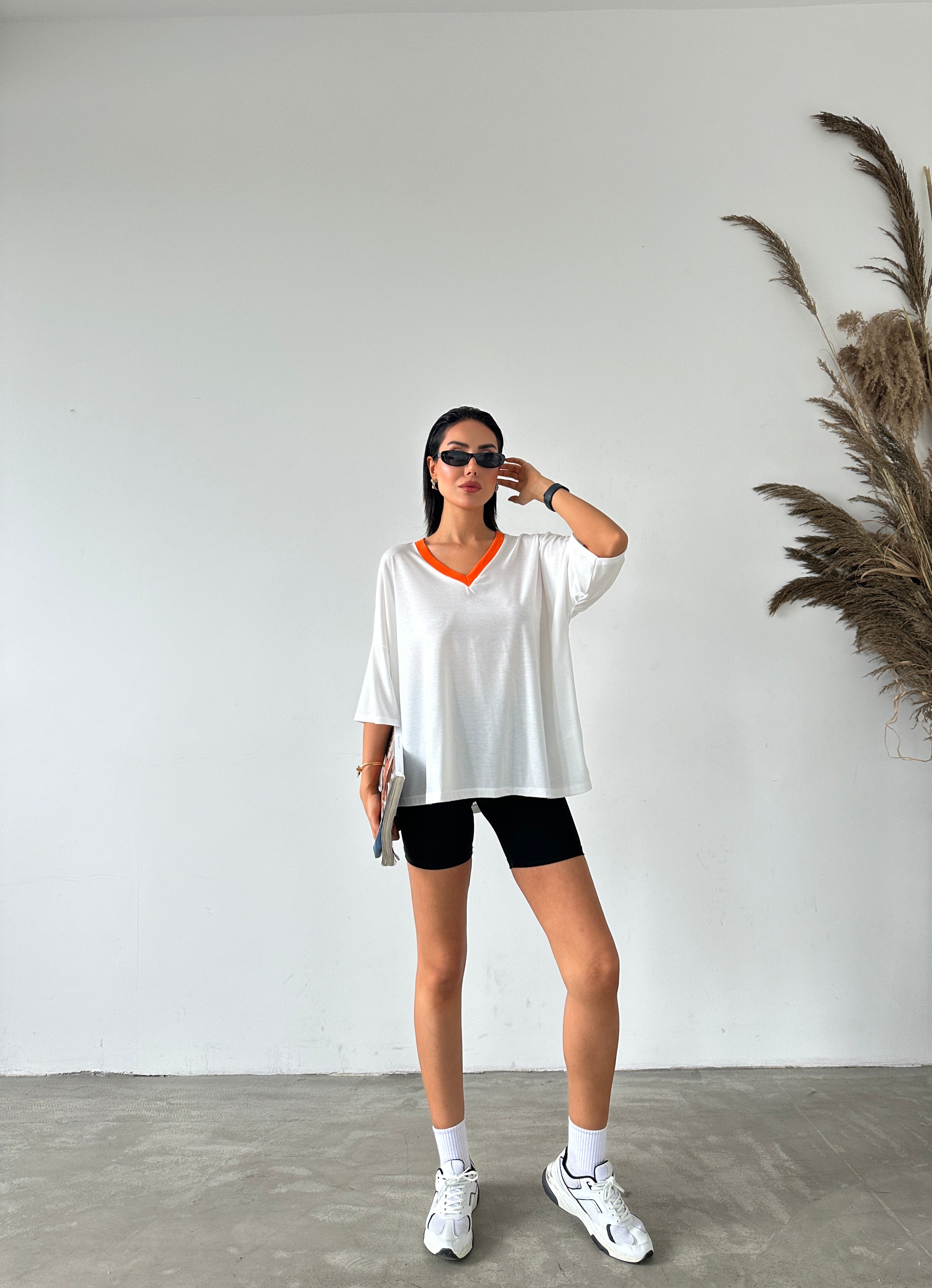 Colorful V-Neck Basic T-shirt
