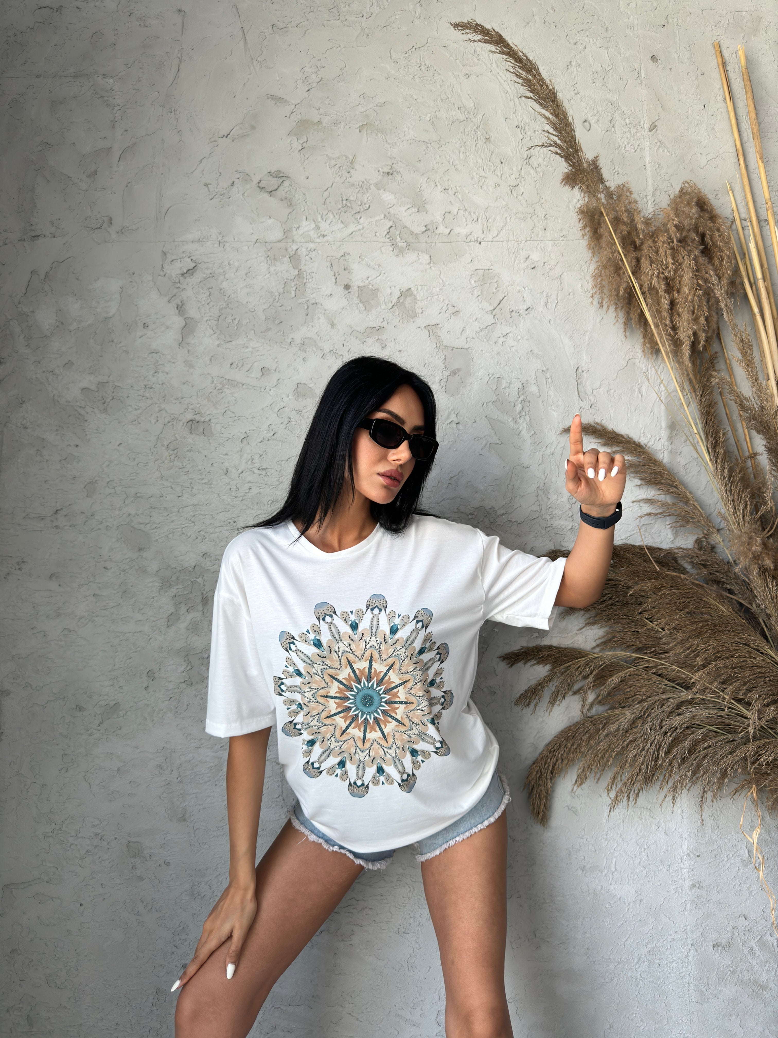 Mandala Printed Basic T-shirt