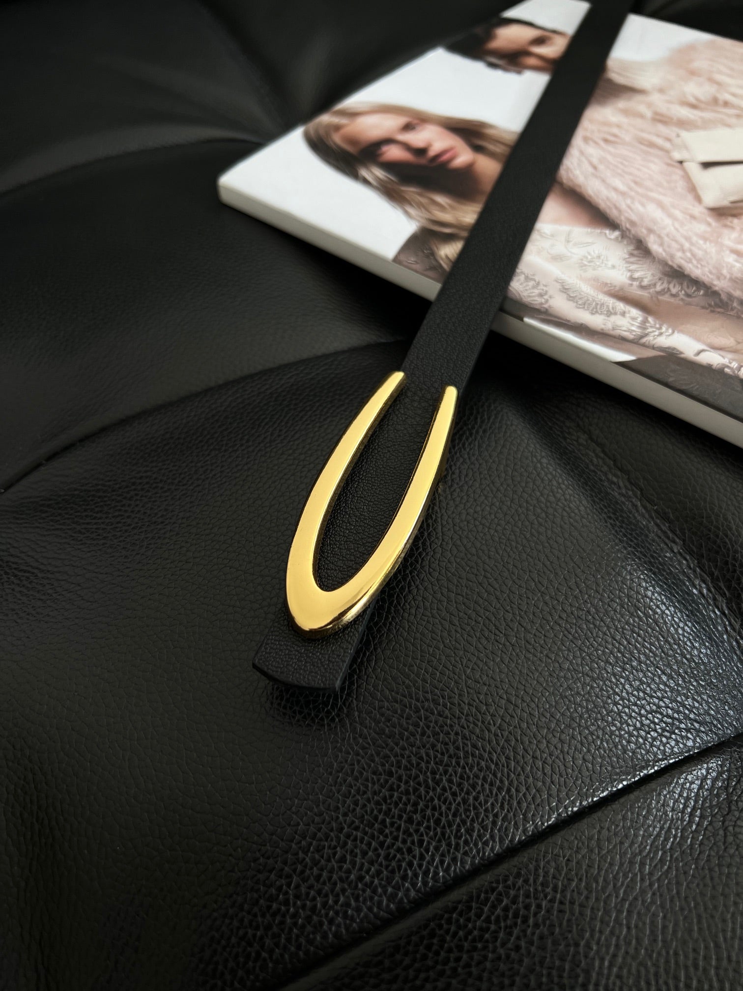 Long Buckled Thin Women's Belt
