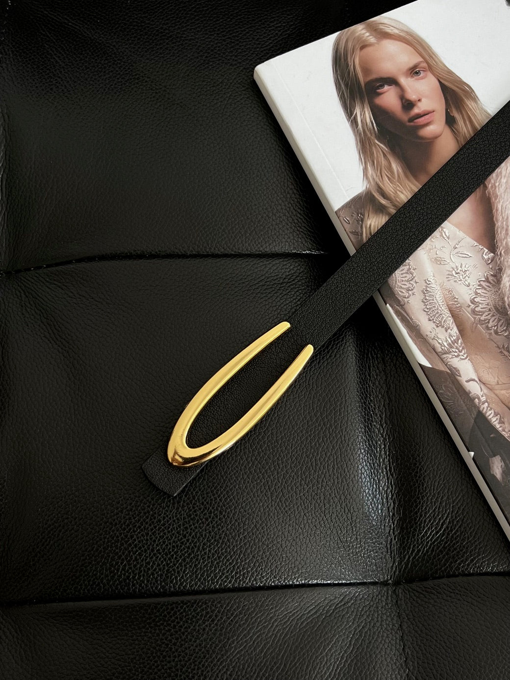 Long Buckled Thin Women's Belt