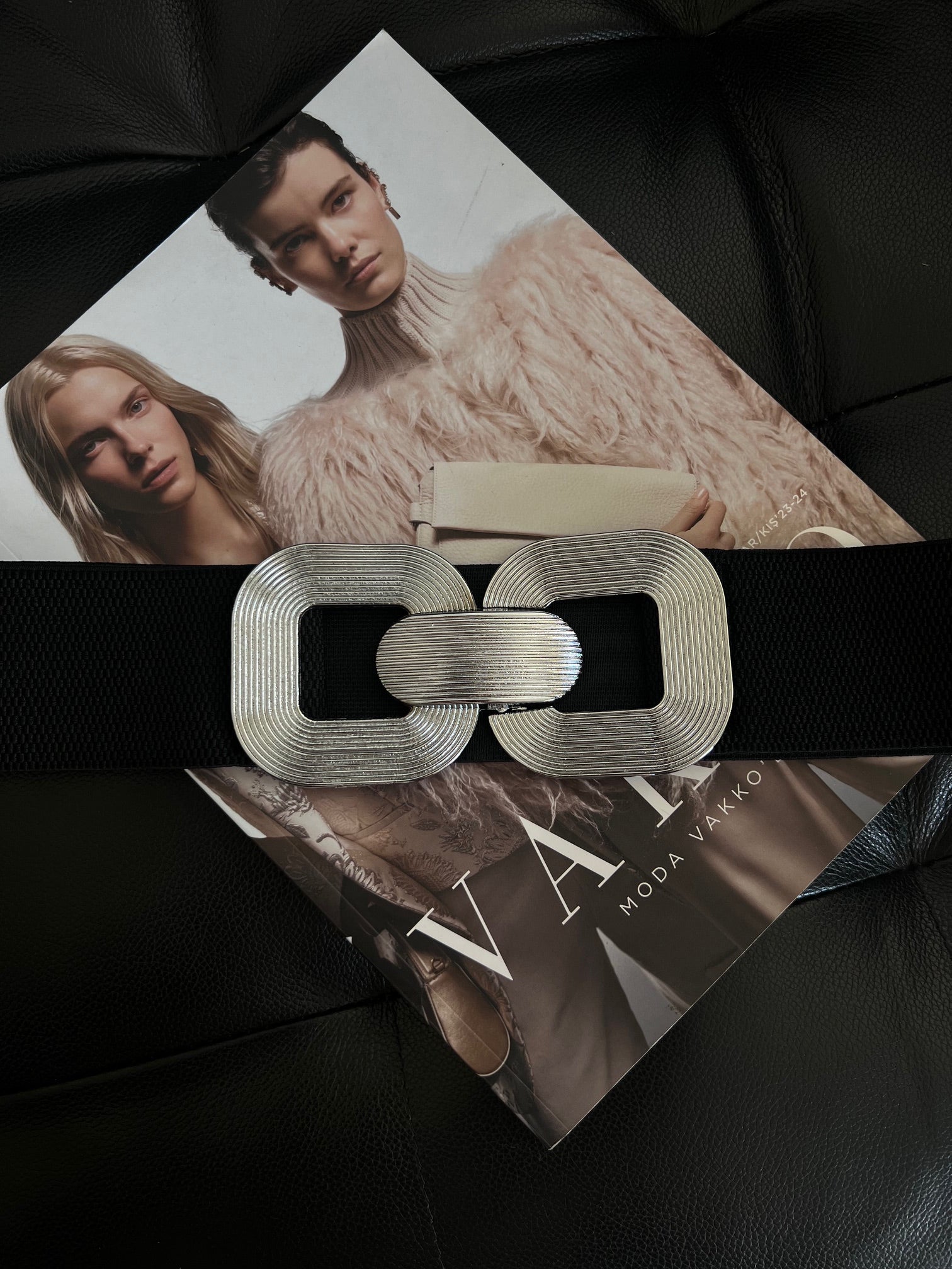 Gold Buckle Elastic Women's Belt