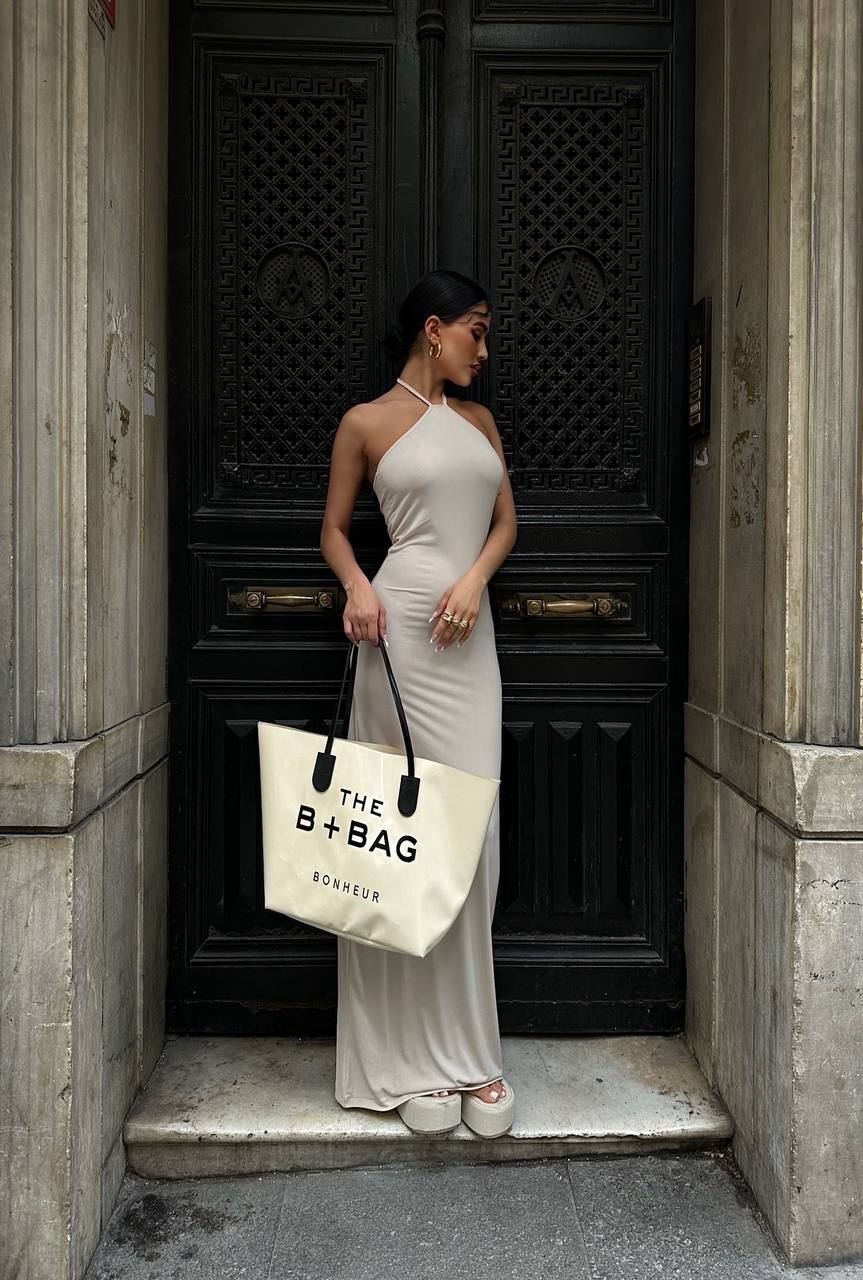 Halter Neck Backless Maxi Length Sandy Dress