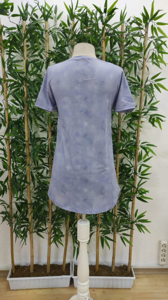 Women's Short-Sleeved Crew Neck Loose Supima Blouse, 17197