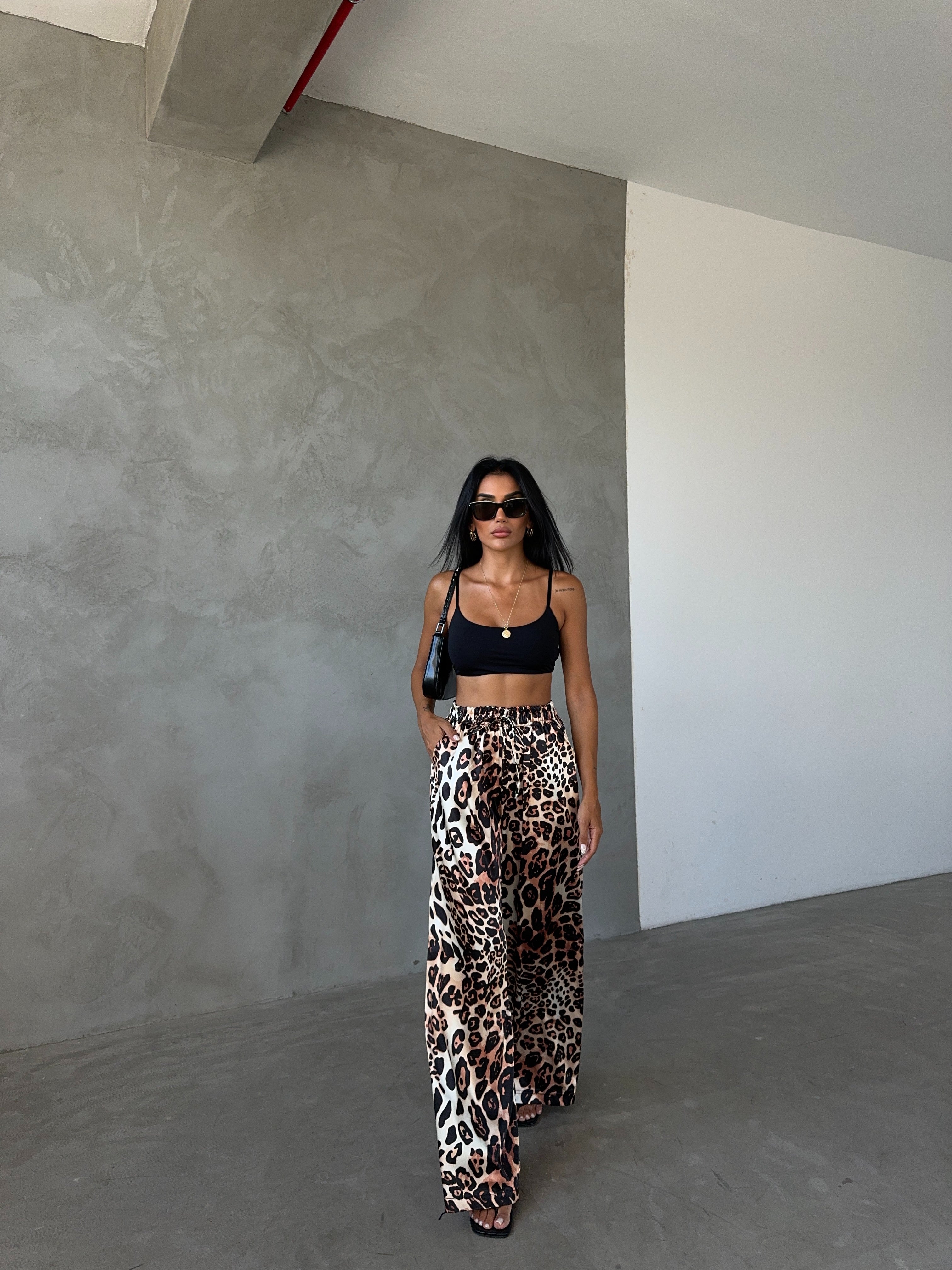 Elastic Waist Satin Trousers