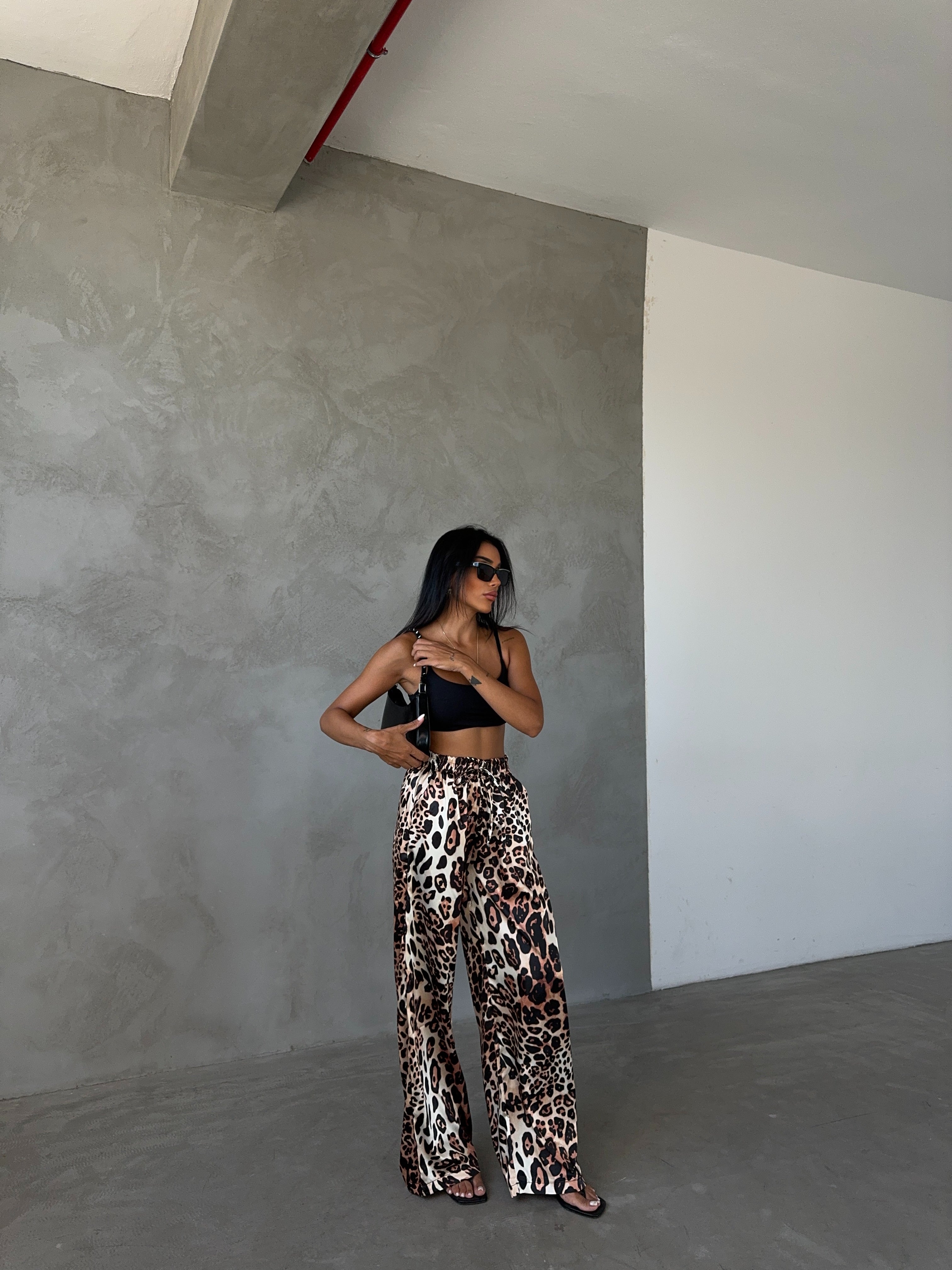Elastic Waist Satin Trousers