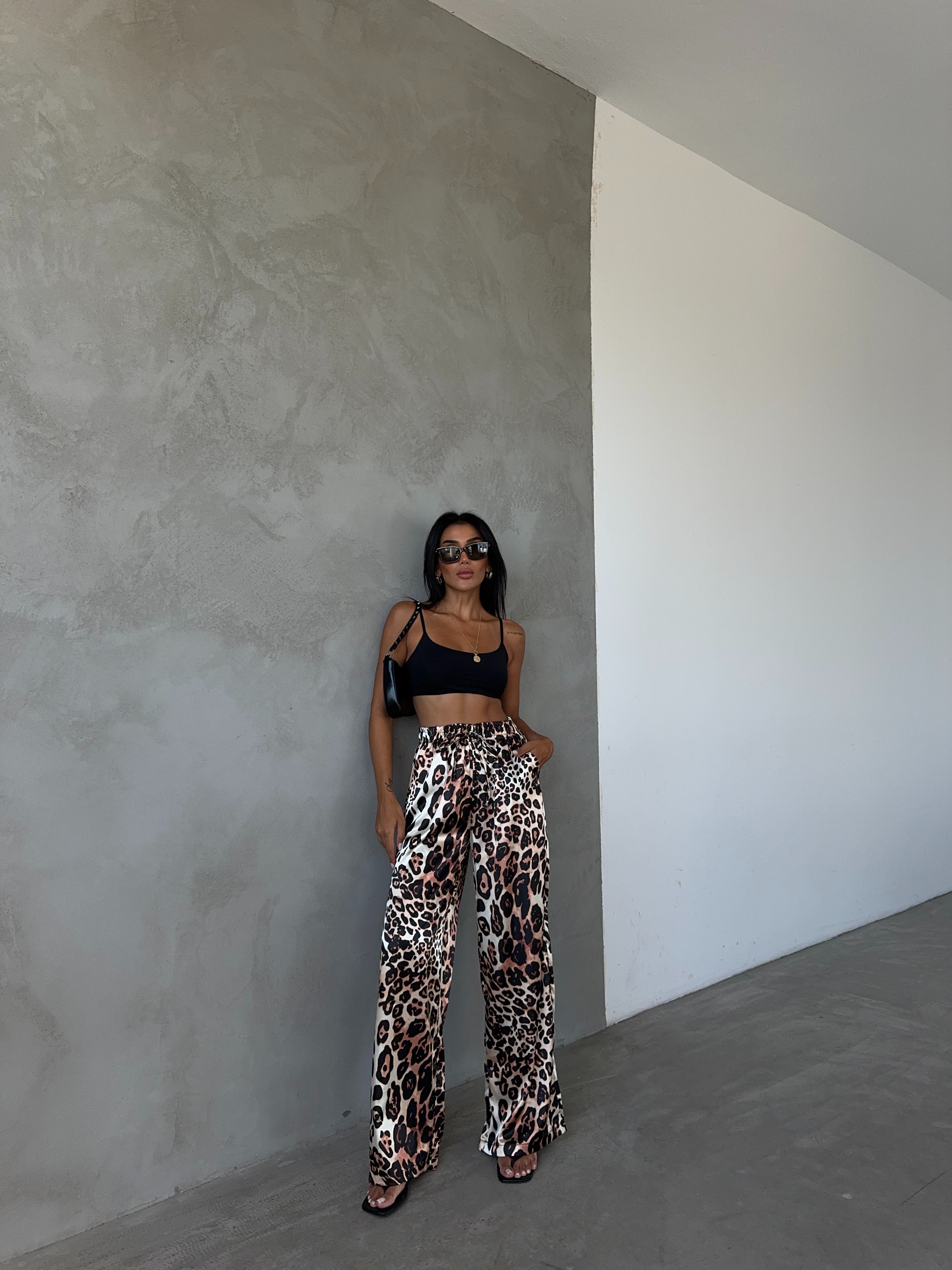 Elastic Waist Satin Trousers