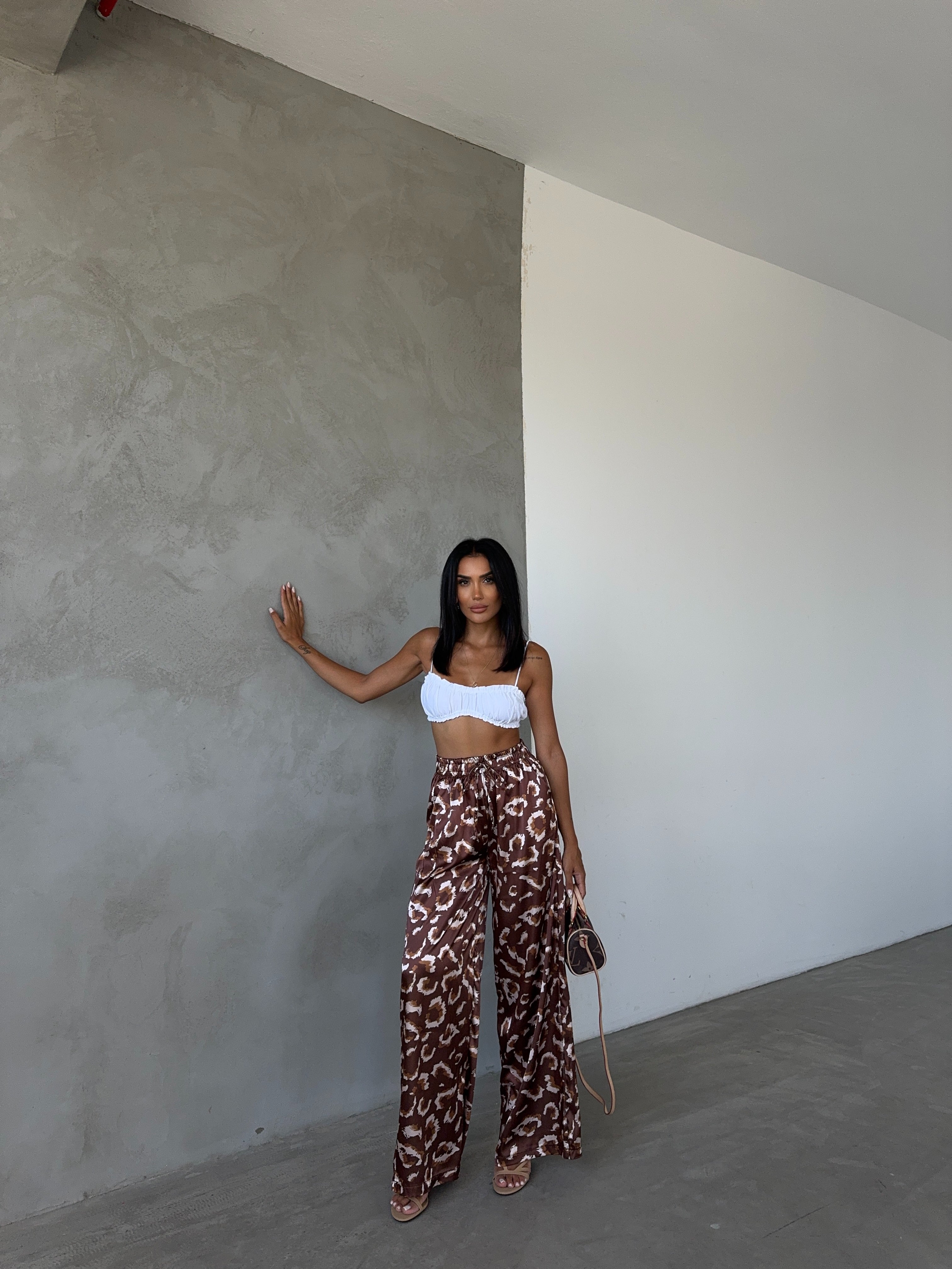 Elastic Waist Satin Trousers