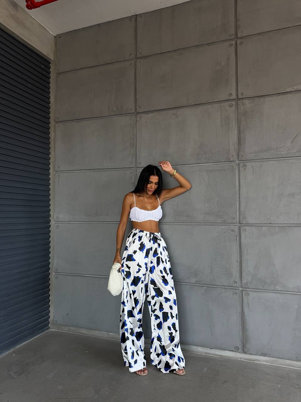 Elastic Waist Satin Trousers