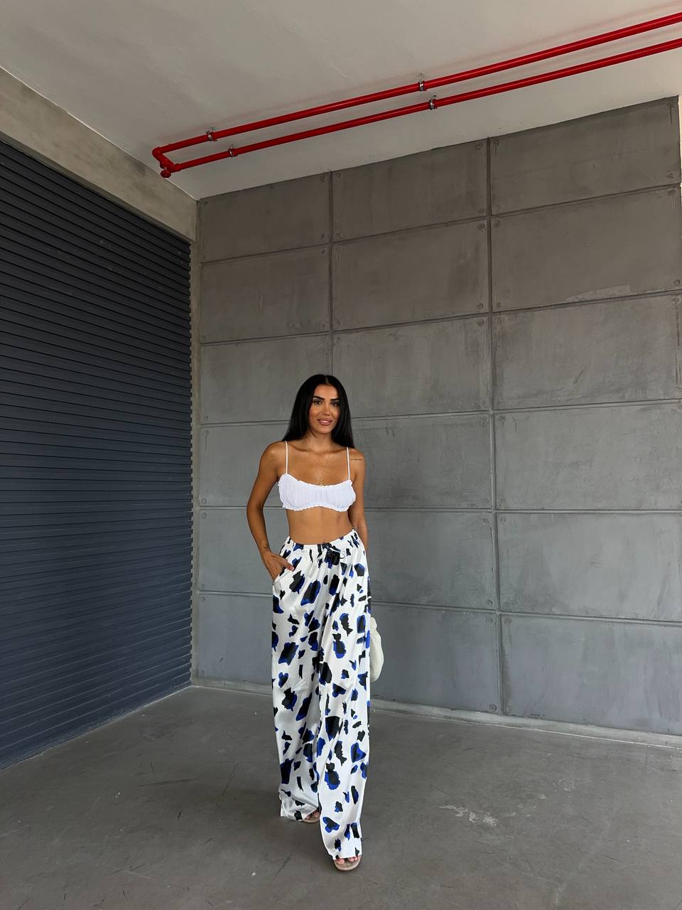 Elastic Waist Satin Trousers