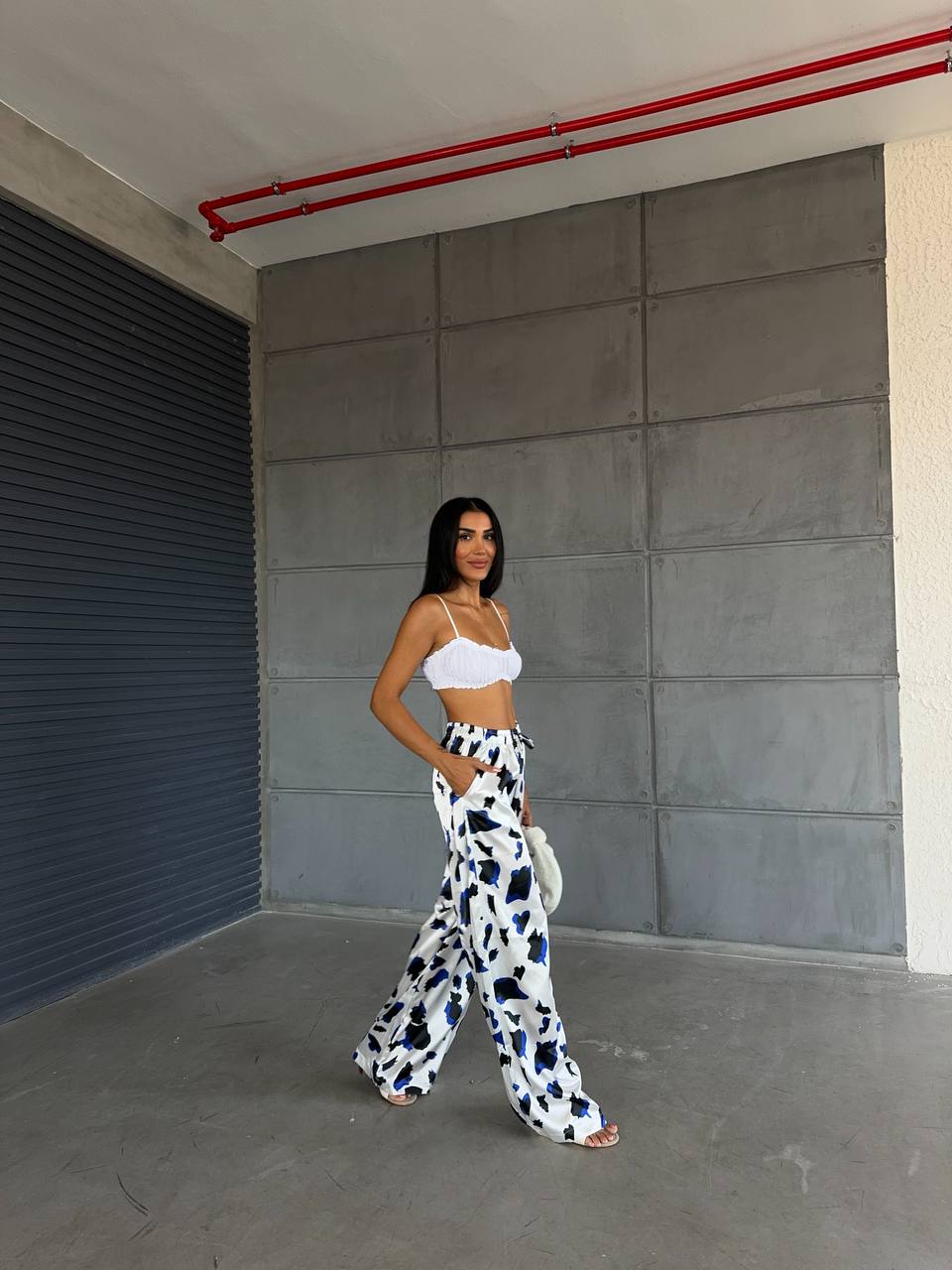 Elastic Waist Satin Trousers