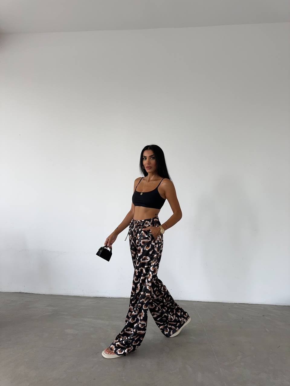 Elastic Waist Satin Trousers