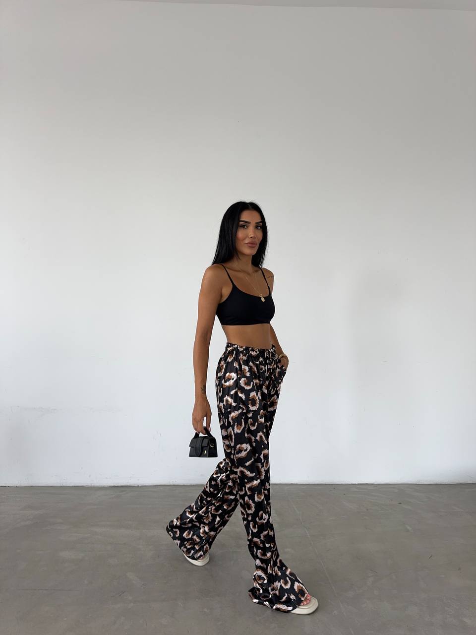 Elastic Waist Satin Trousers
