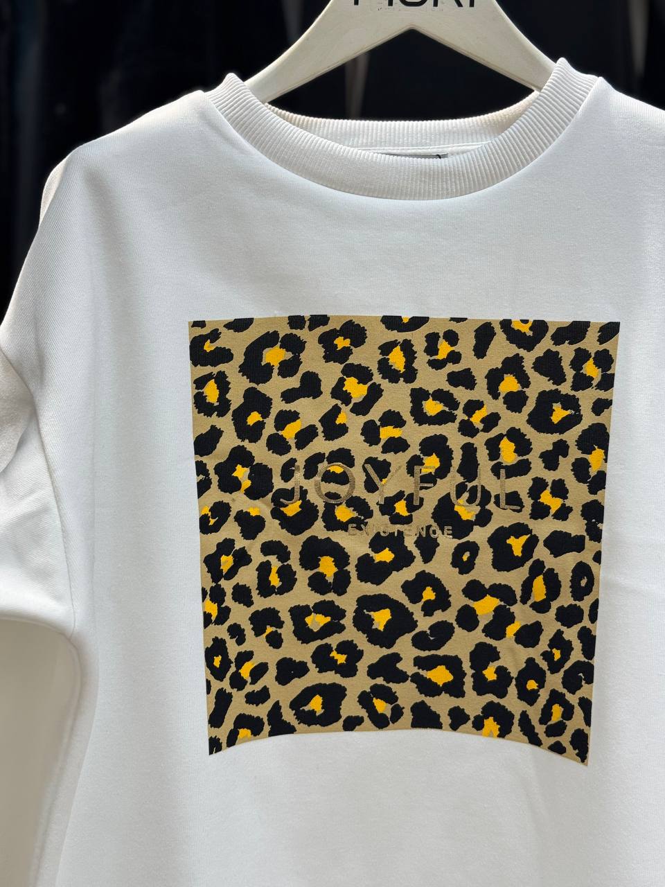 Joyful Baskılı Bisiklet Yaka 3 İplik Şardonlu Sweatshirt