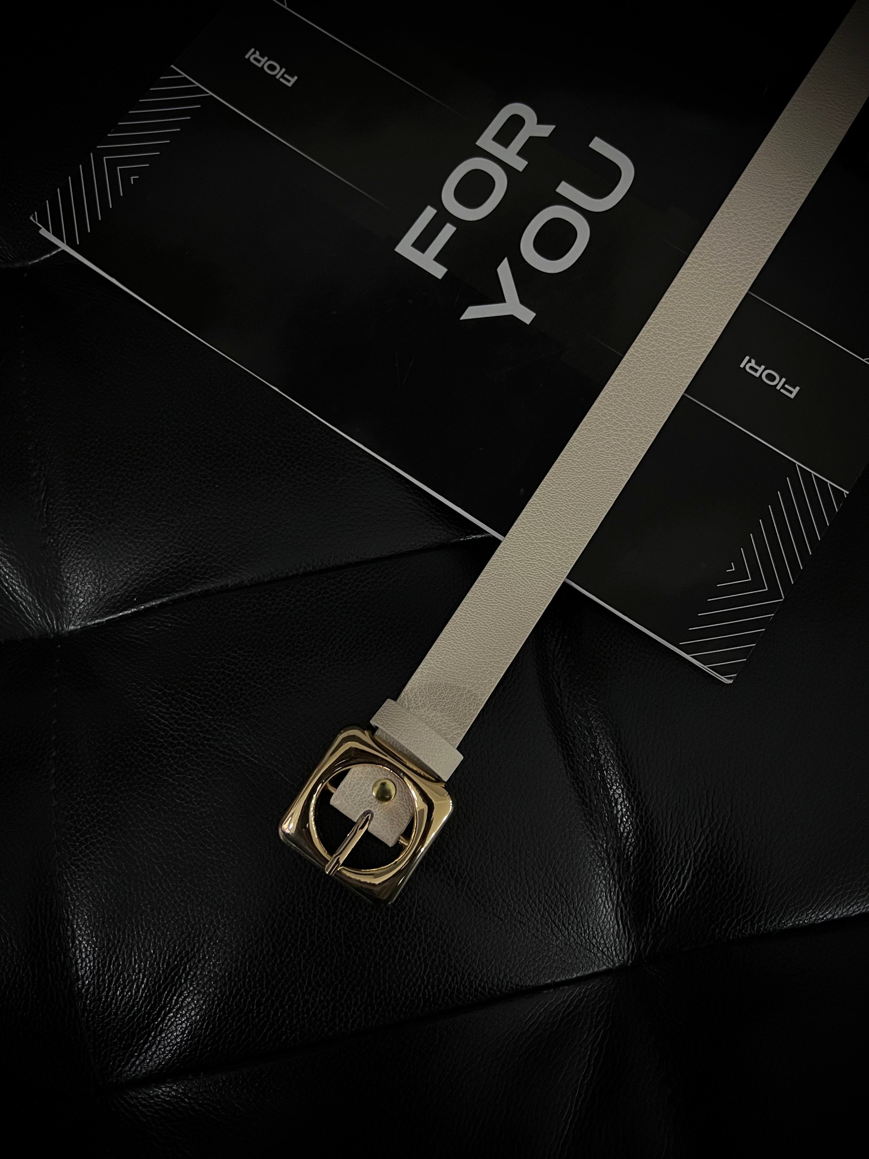 Square Gold Buckle Women's Belt