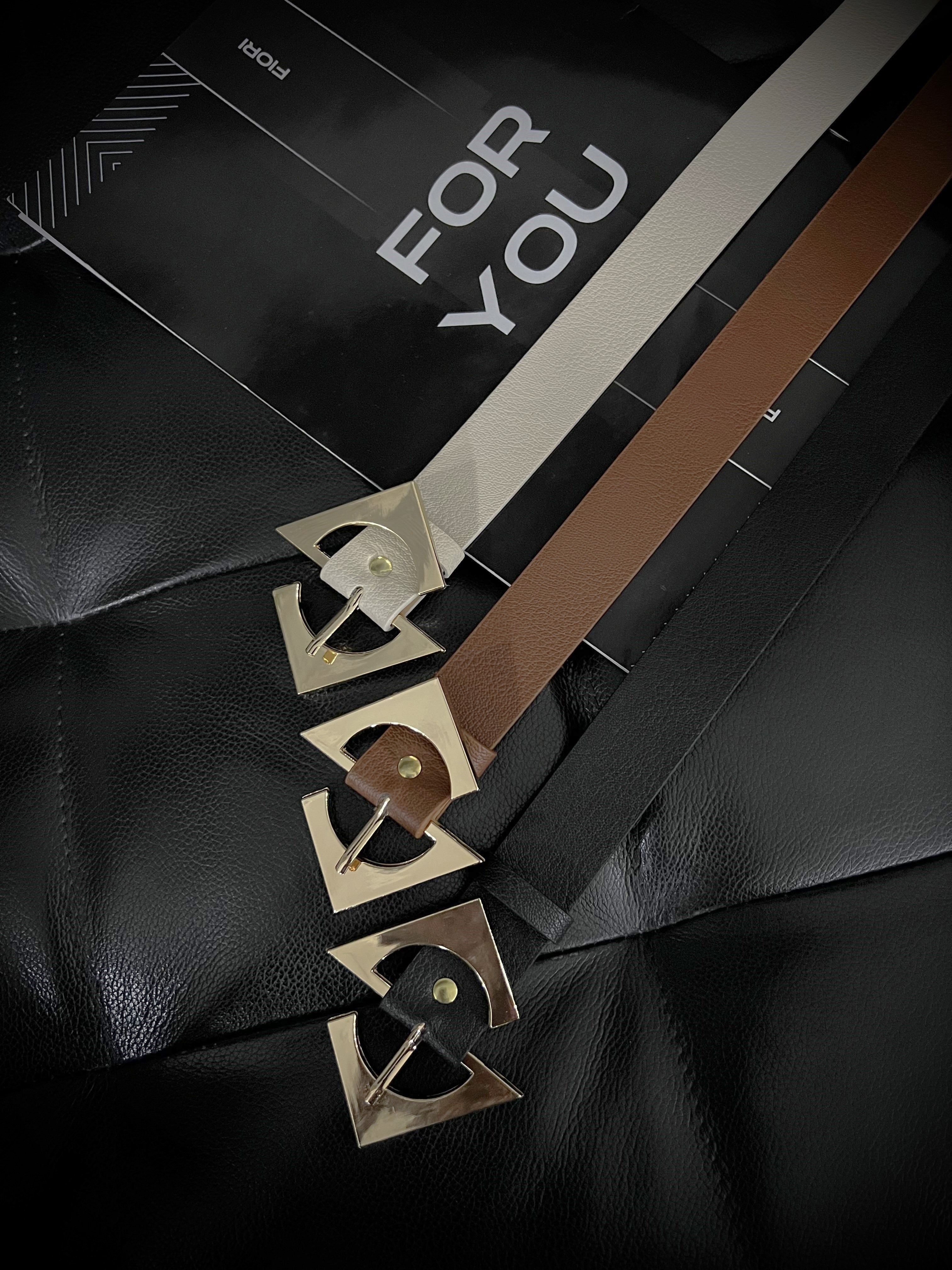 Design Gold Buckle Women's Belt