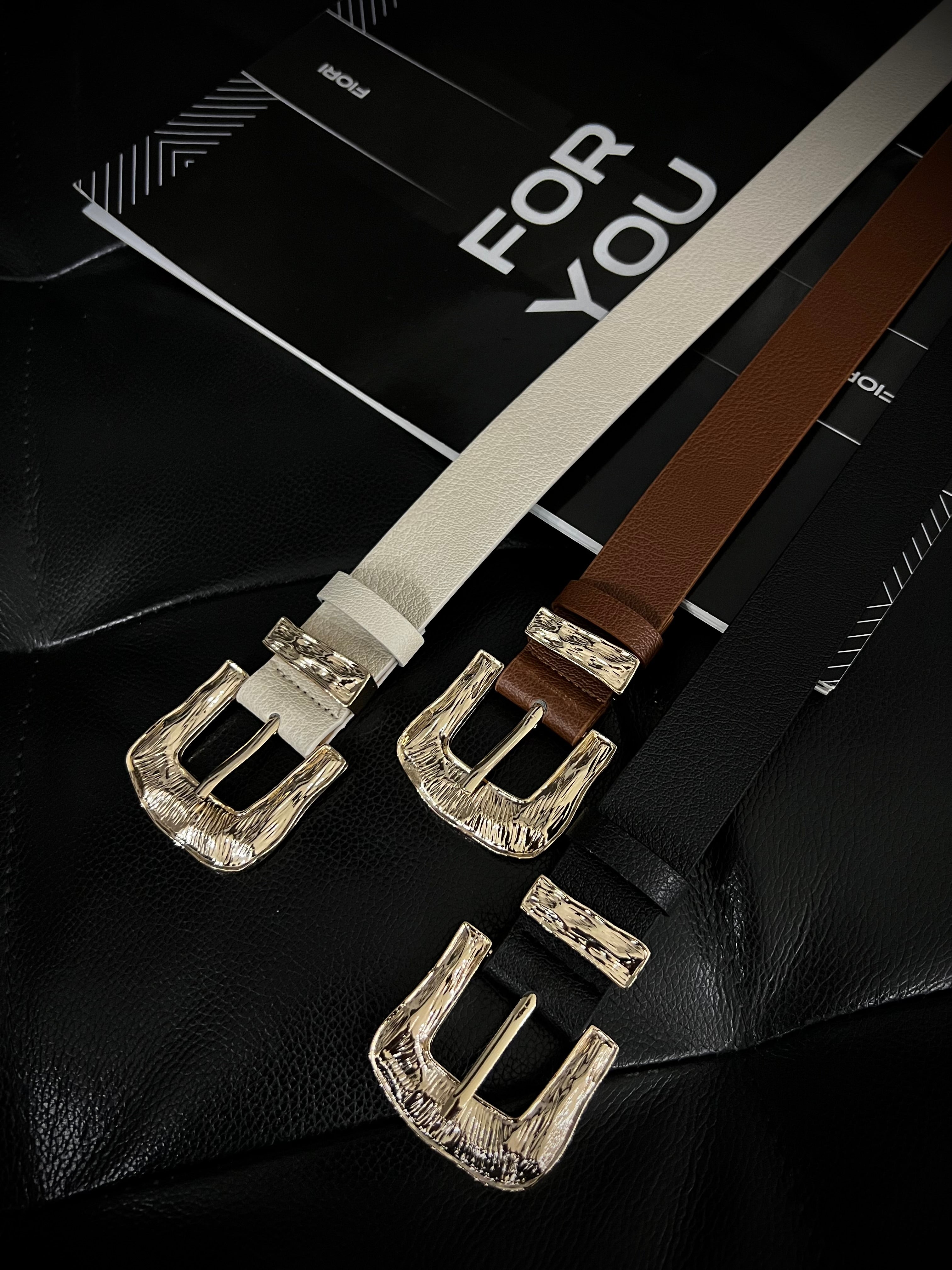 Fiori Gold Buckle Gold Cross Women's Belt