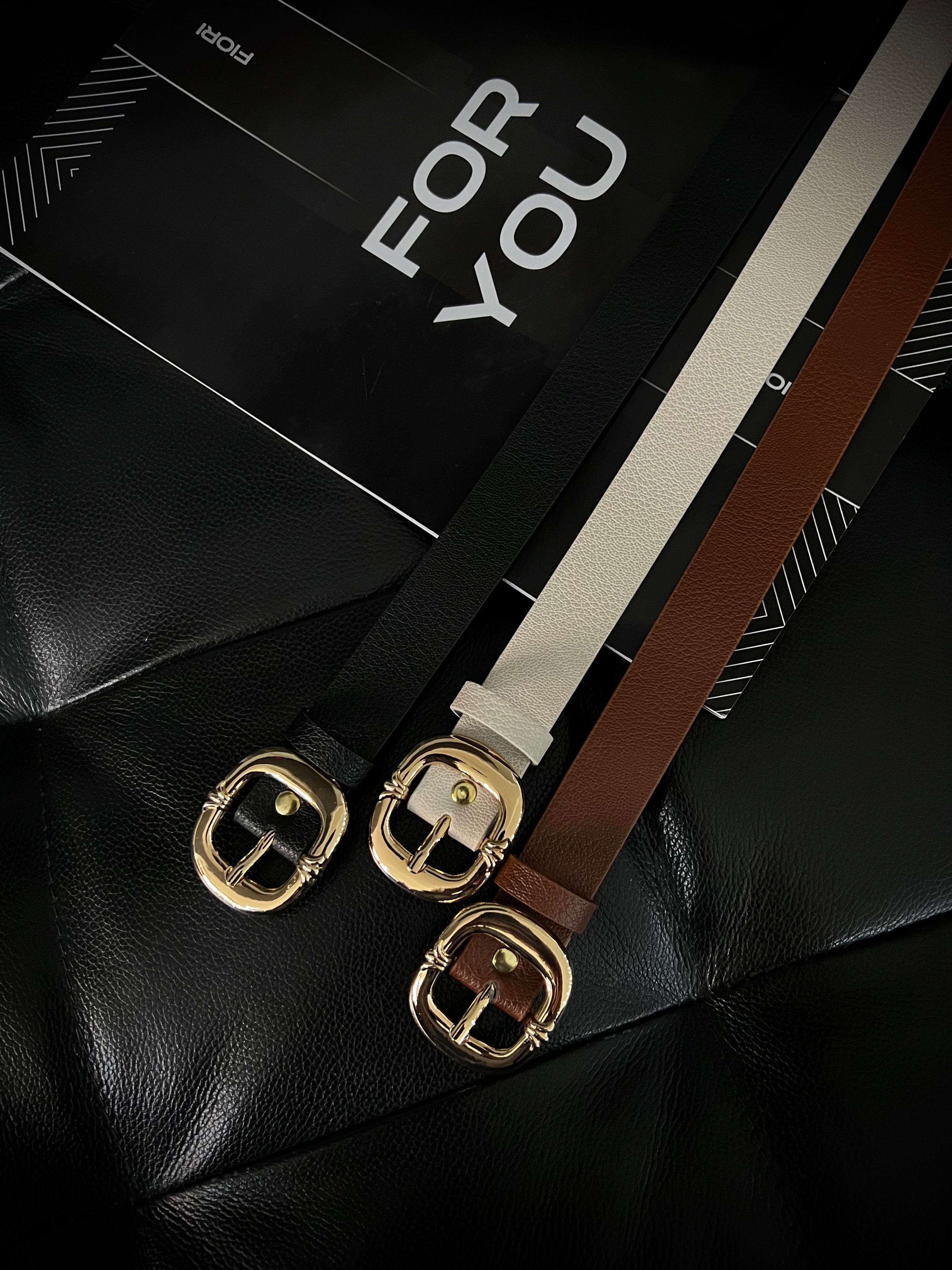 Oval Gold Buckle Women's Belt
