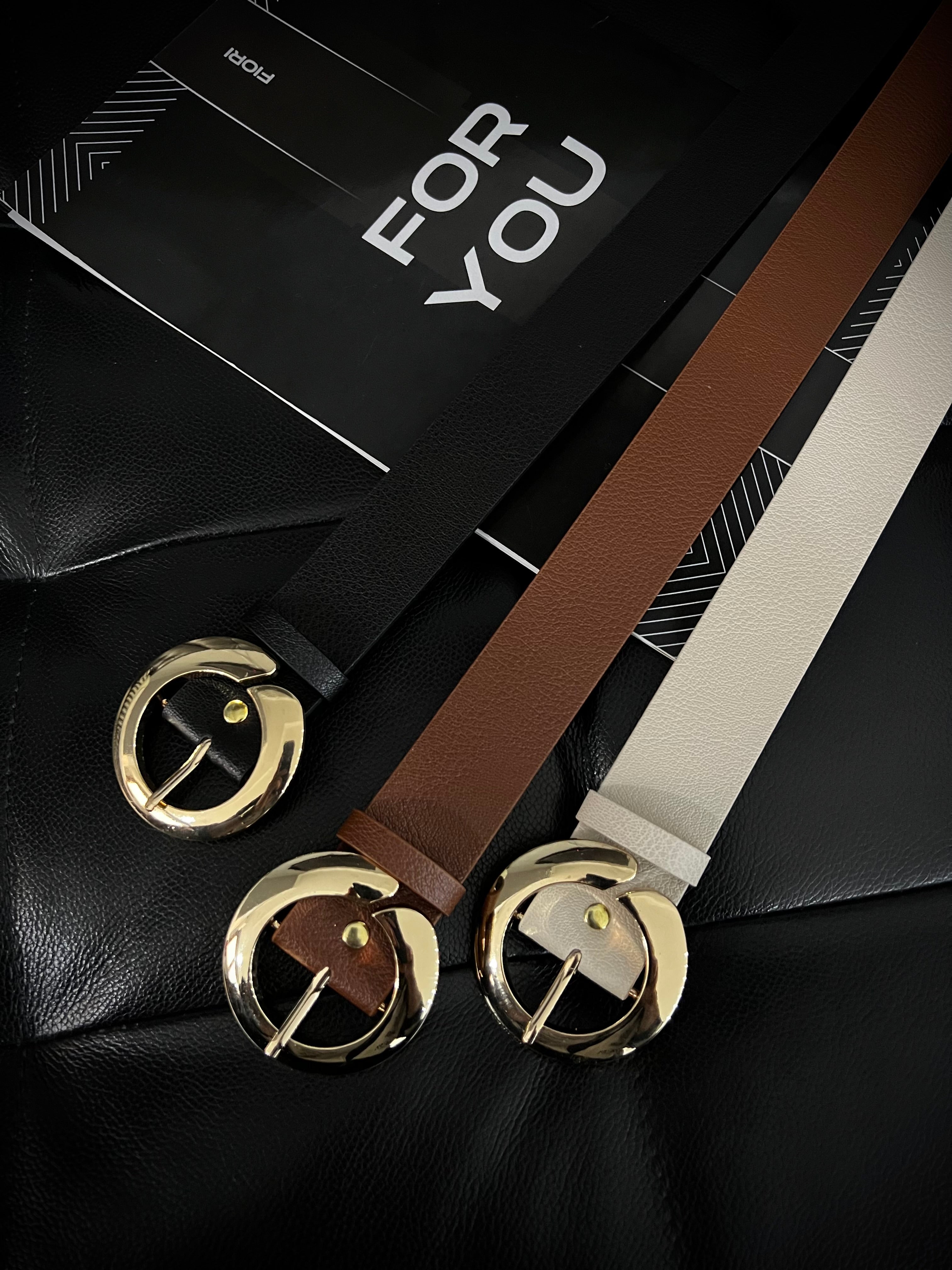 Round Gold Buckle Women's Belt