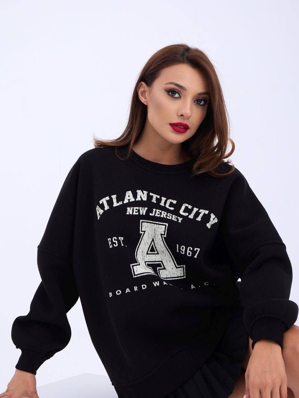 Baskılı 3 Iplik Şardonlu Sweatshirt
