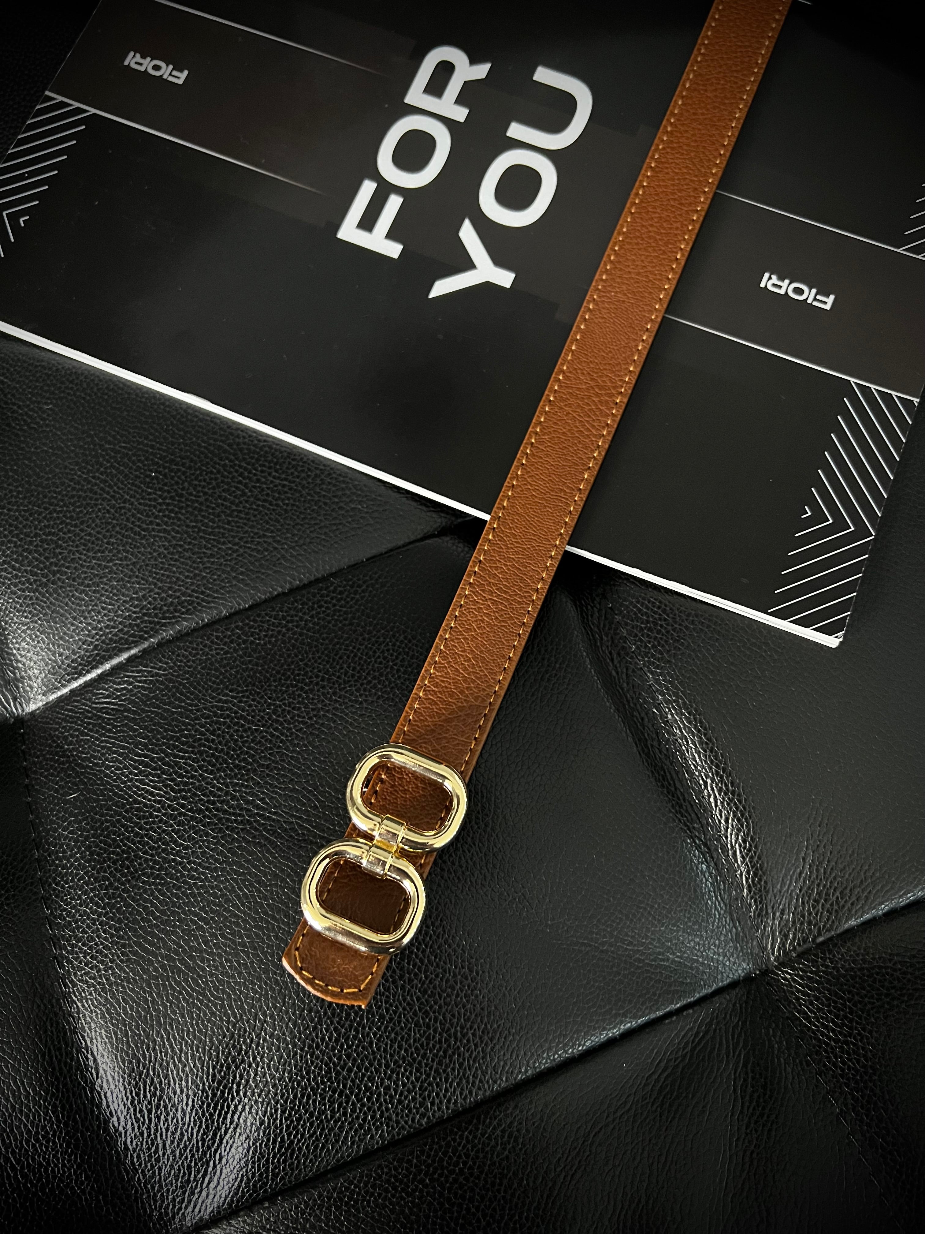 Fiori Çift Gold Tokalı Ince Kadın Kemeri