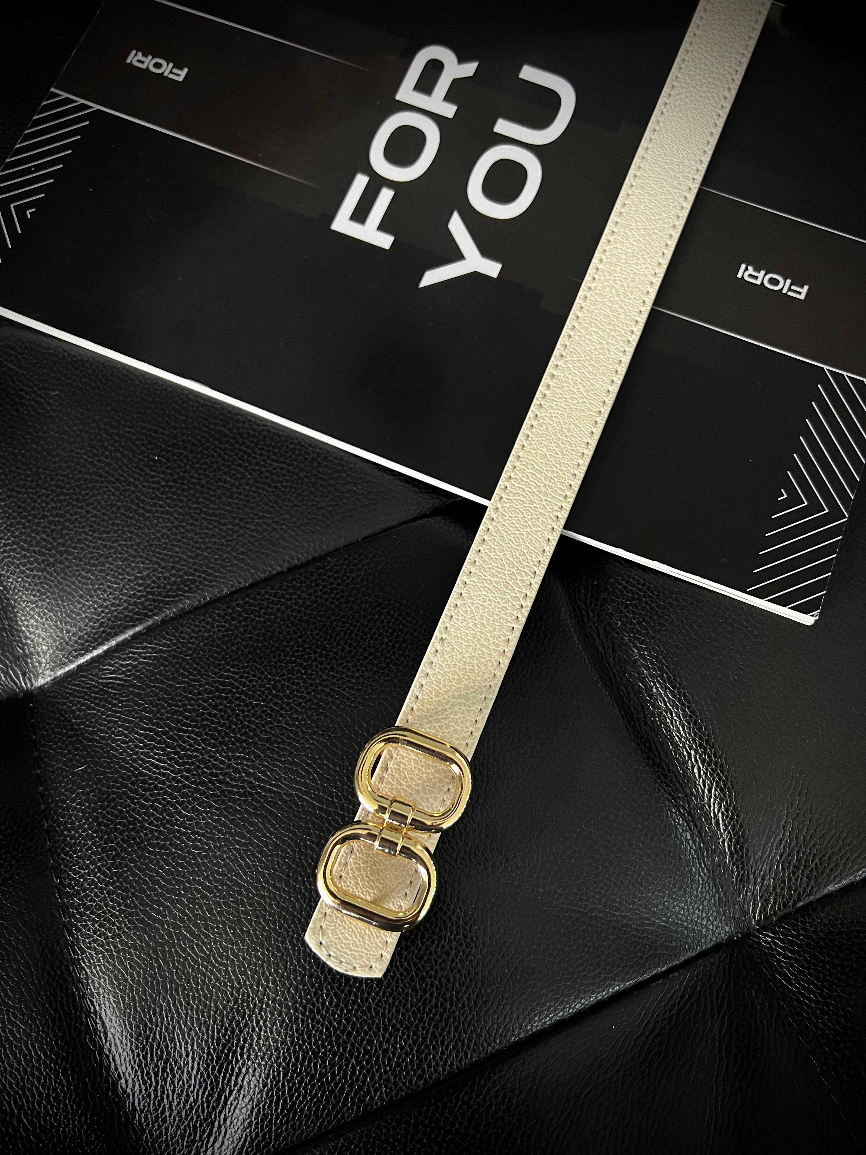 Fiori Çift Gold Tokalı Ince Kadın Kemeri