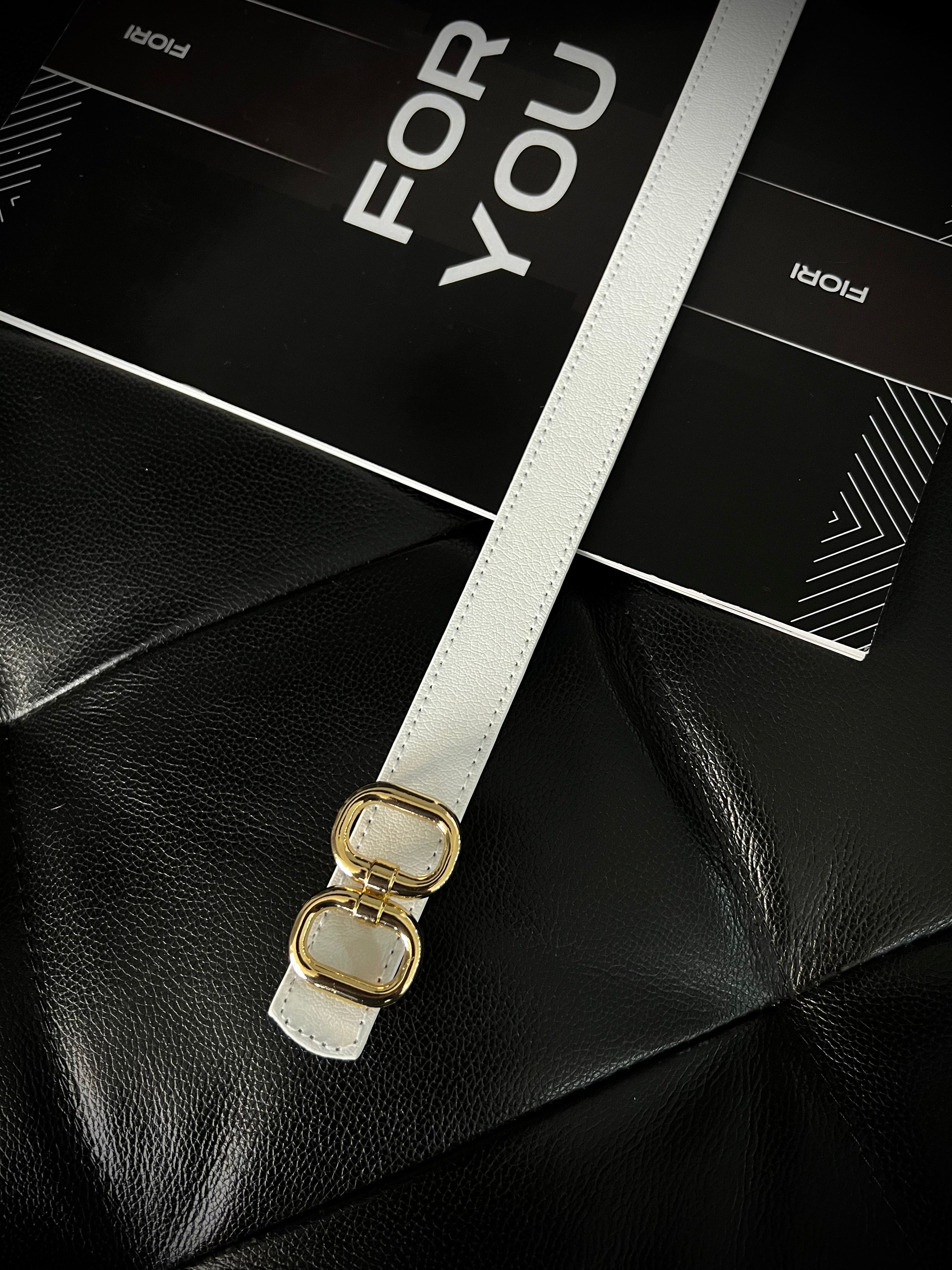 Fiori Double Gold Buckle Thin Women's Belt