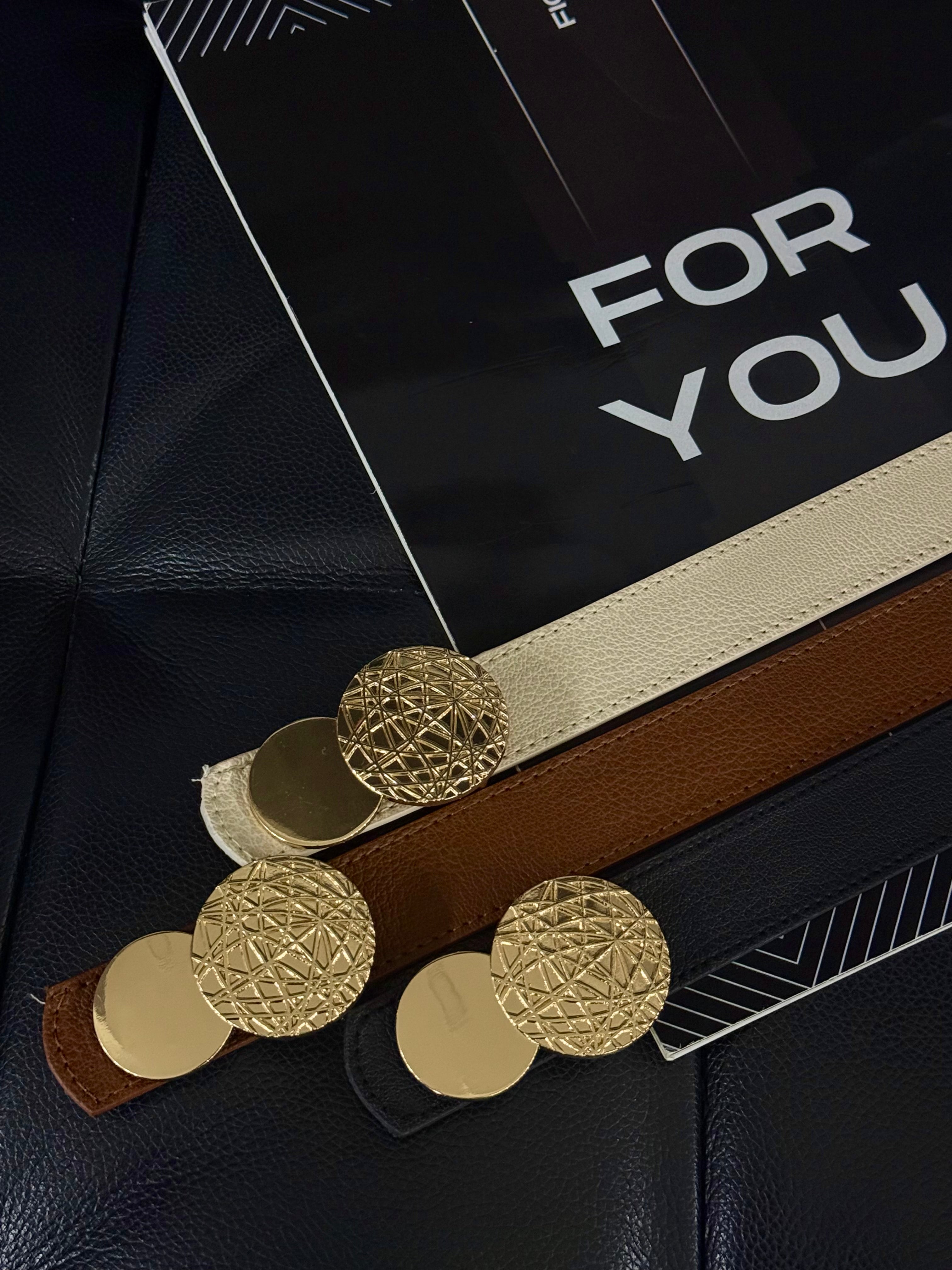 Fiori Yuvarlak Gold Toka Kadın Kemeri