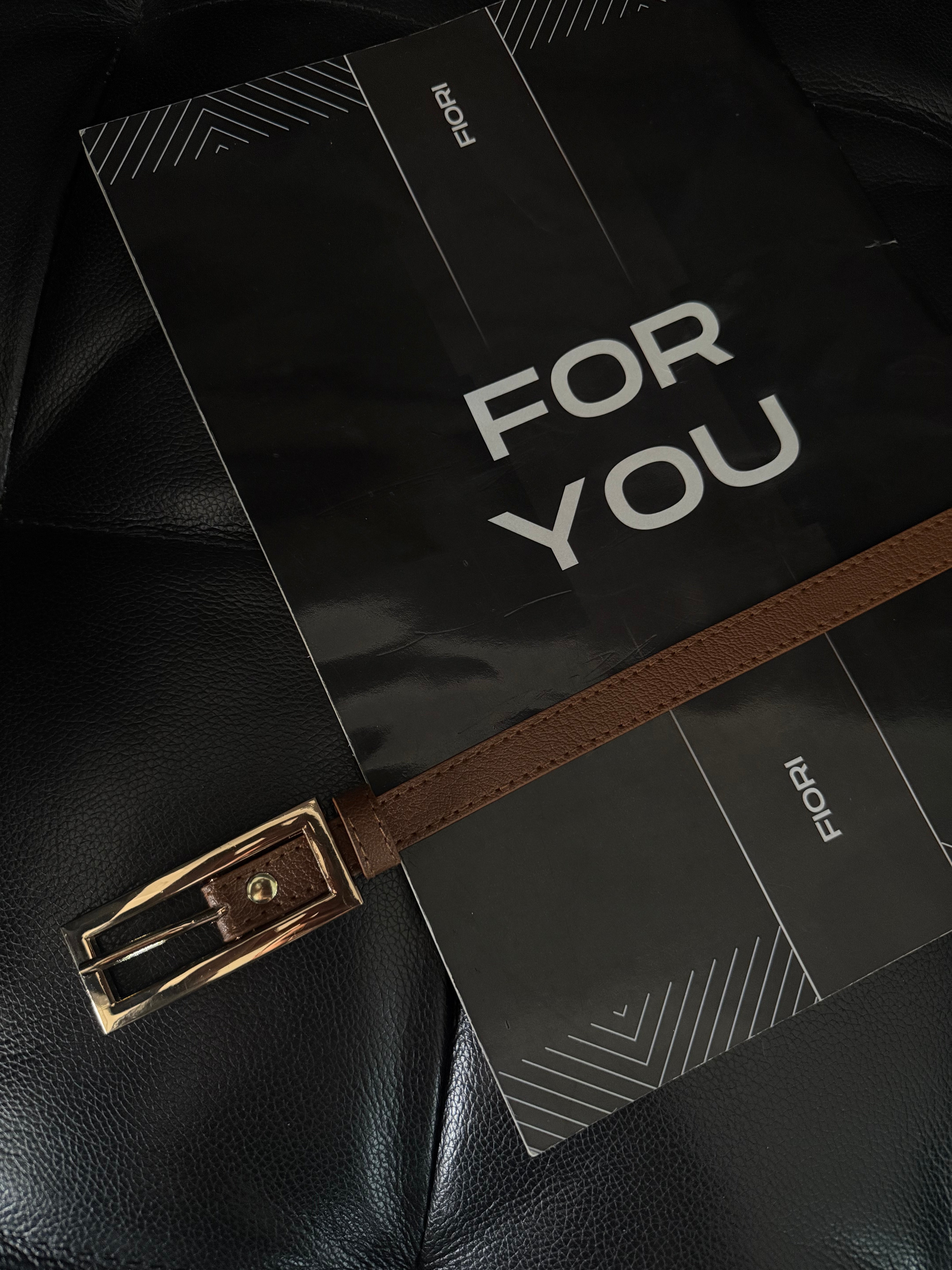 Thin Belt with Gold Buckle