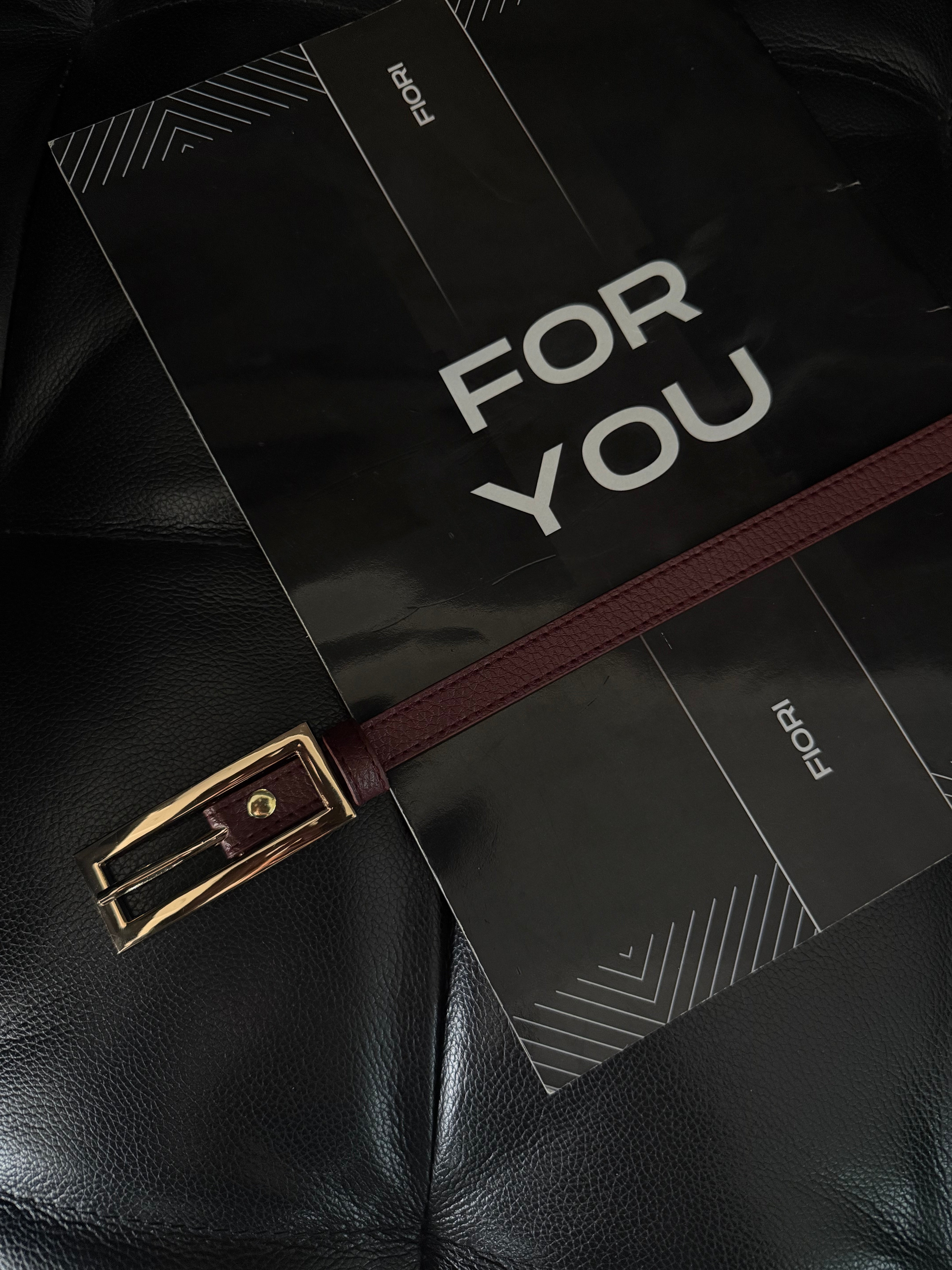 Thin Belt with Gold Buckle