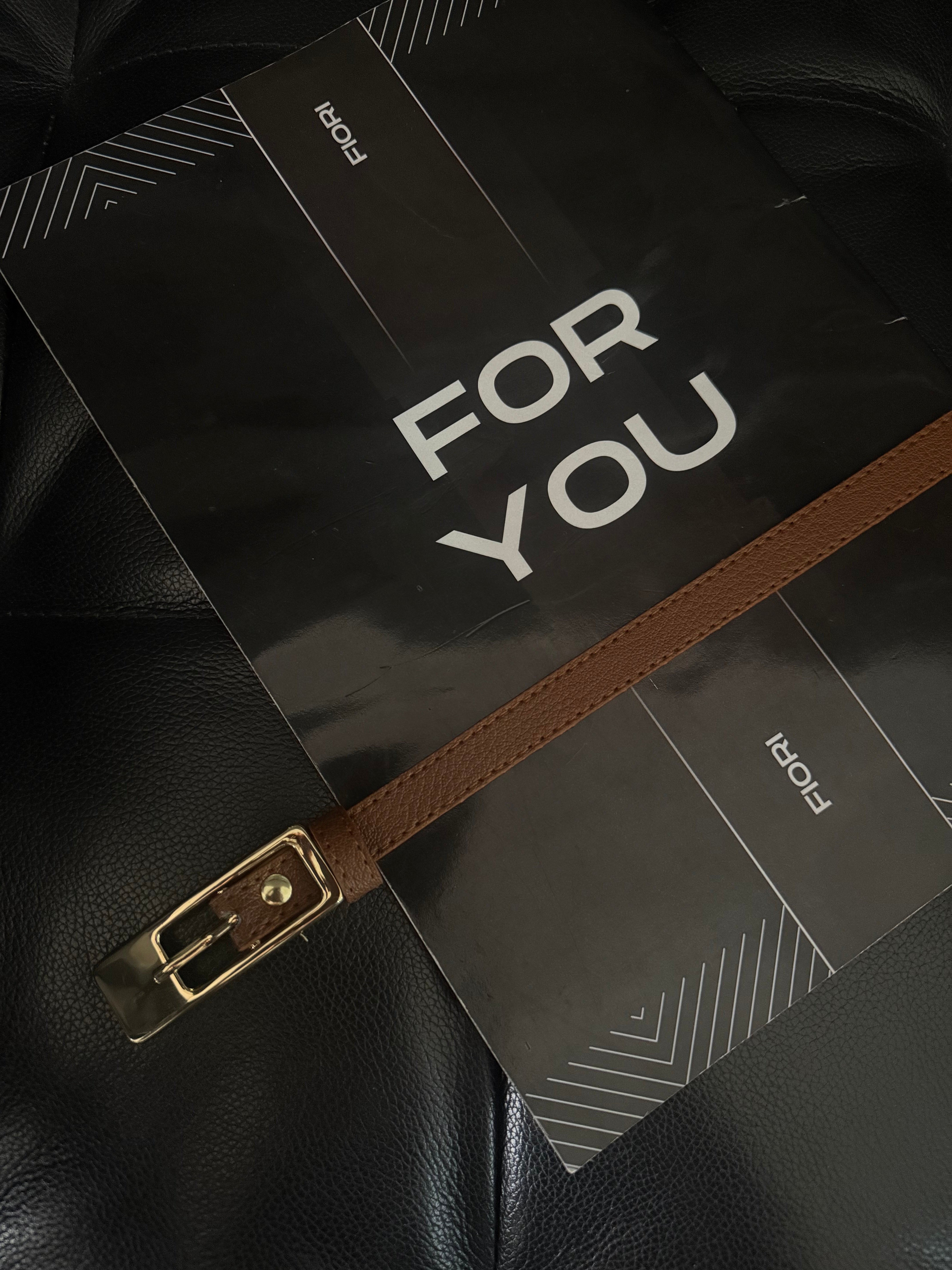 Thin Belt with Gold Buckle