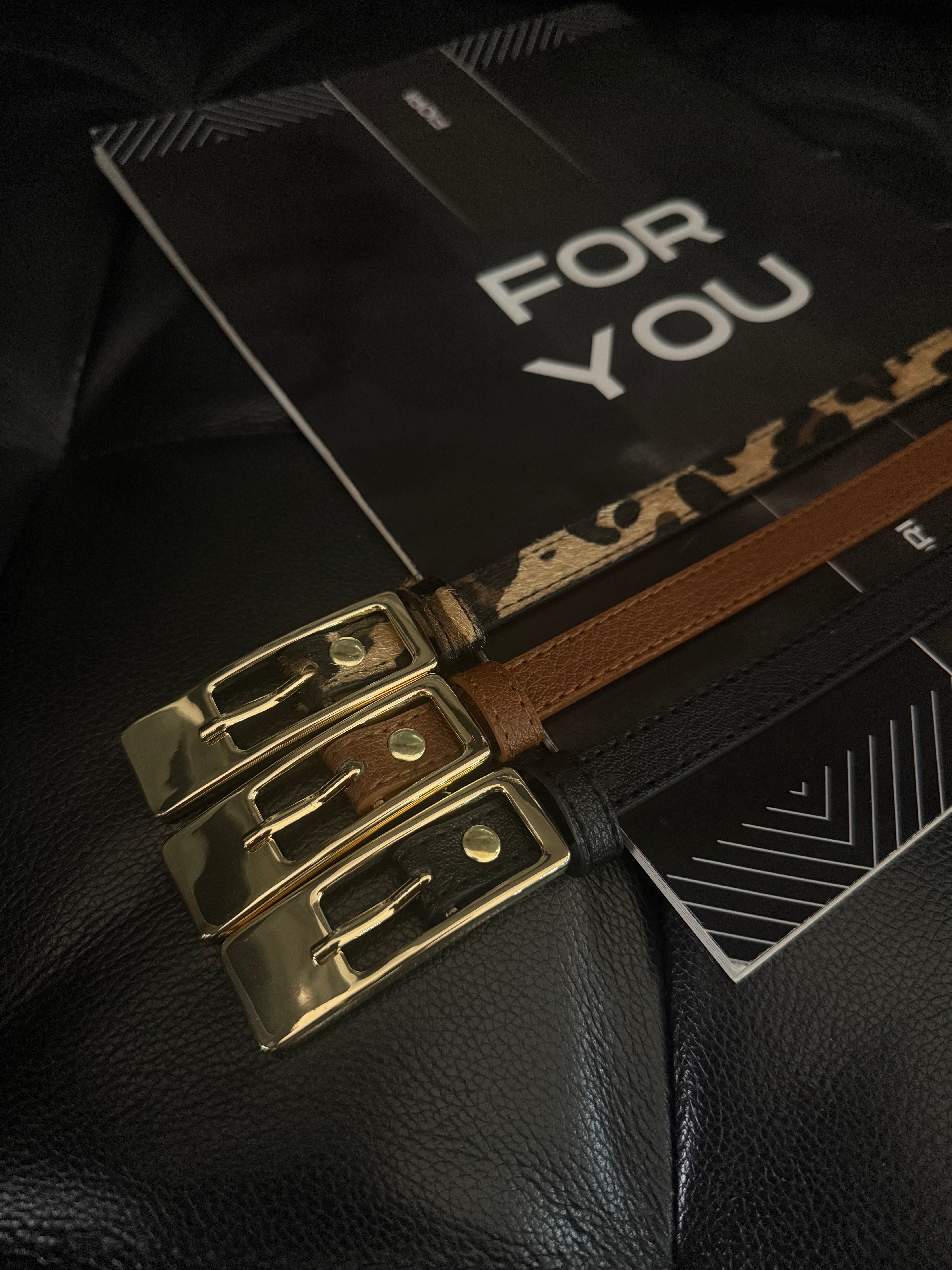 Thin Belt with Gold Buckle